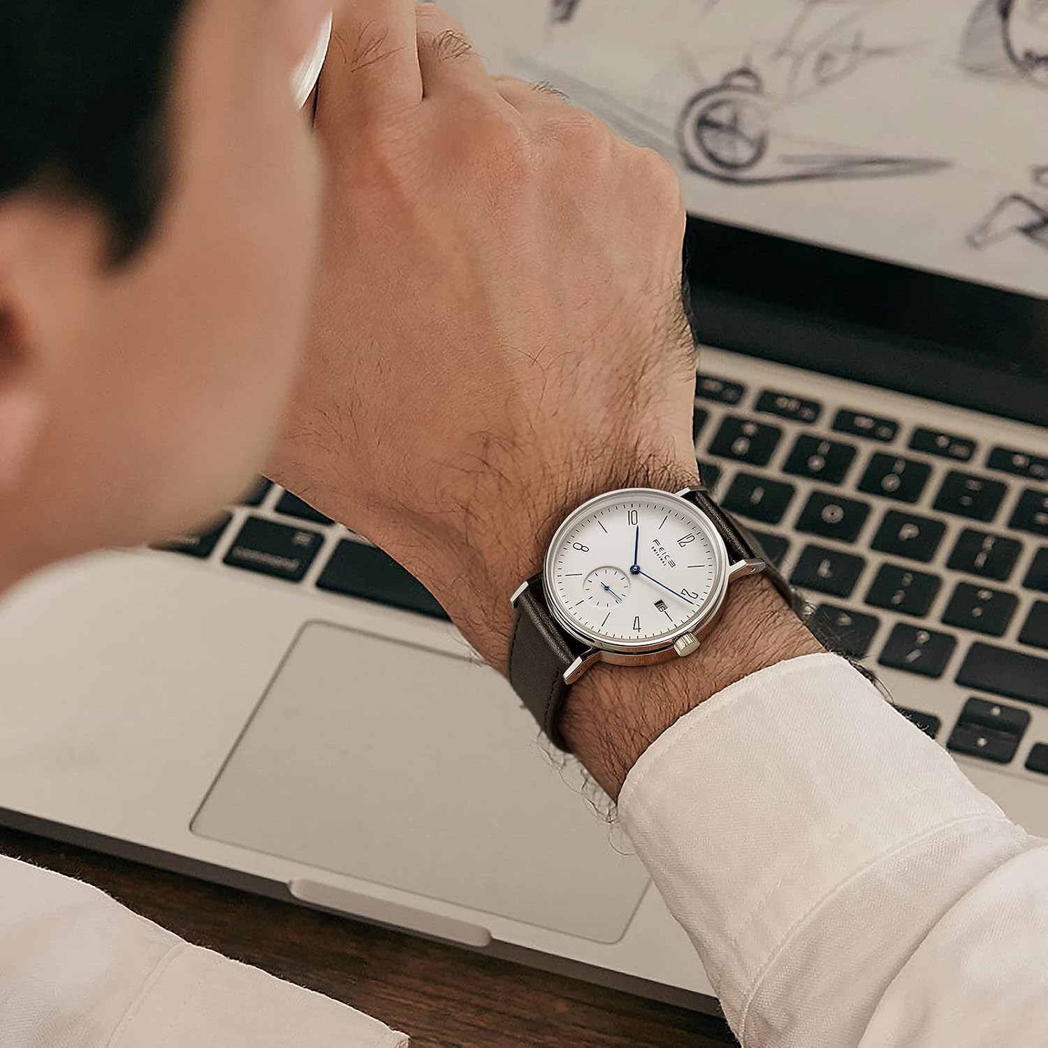 Thumbnail 5 de FEICE FM201 Orologio automatico unisex con vetro zaffiro e quadrante minimal Bauhaus