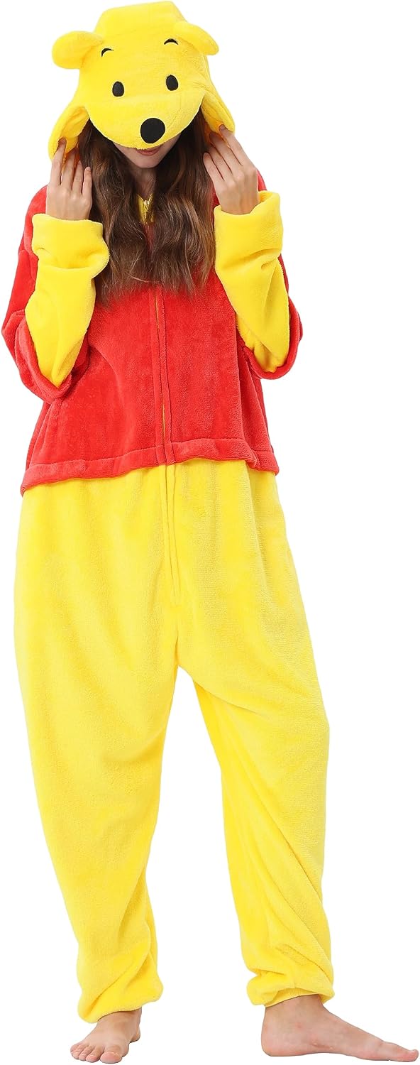Detalle de QSTYLE Adult Animal Onesie Halloween Costume, Hooded One-Piece Cosplay Suit
