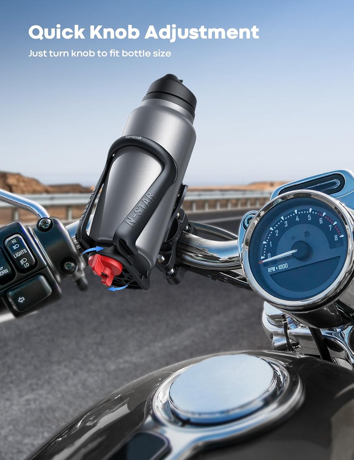 Detalle 2 de Lamicall Portaborraccia per Bicicletta – Supporto borraccia 48–71 mm, montaggio su manubrio o telaio