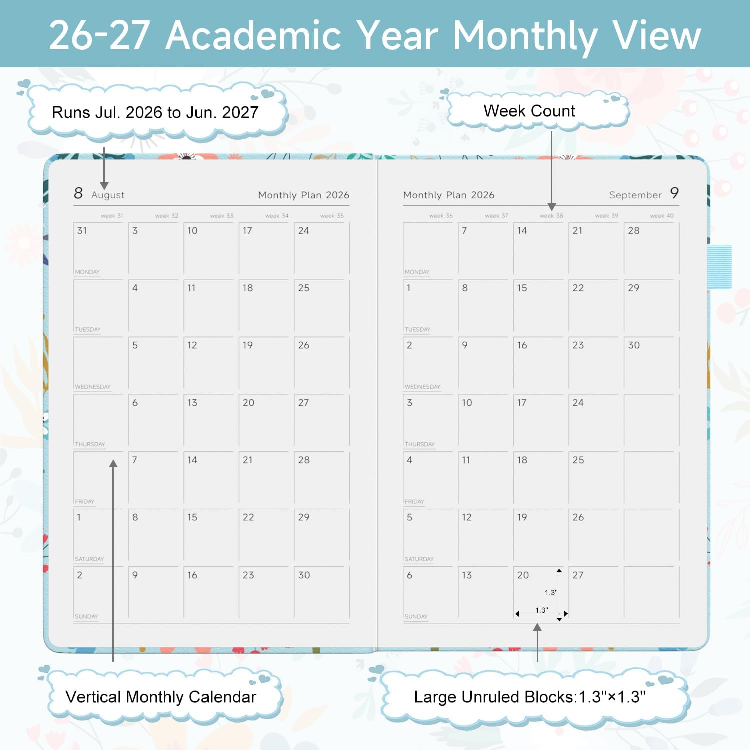 Detalle de Sailingvan Academic Diary 2026–2027: Page A Day, A5