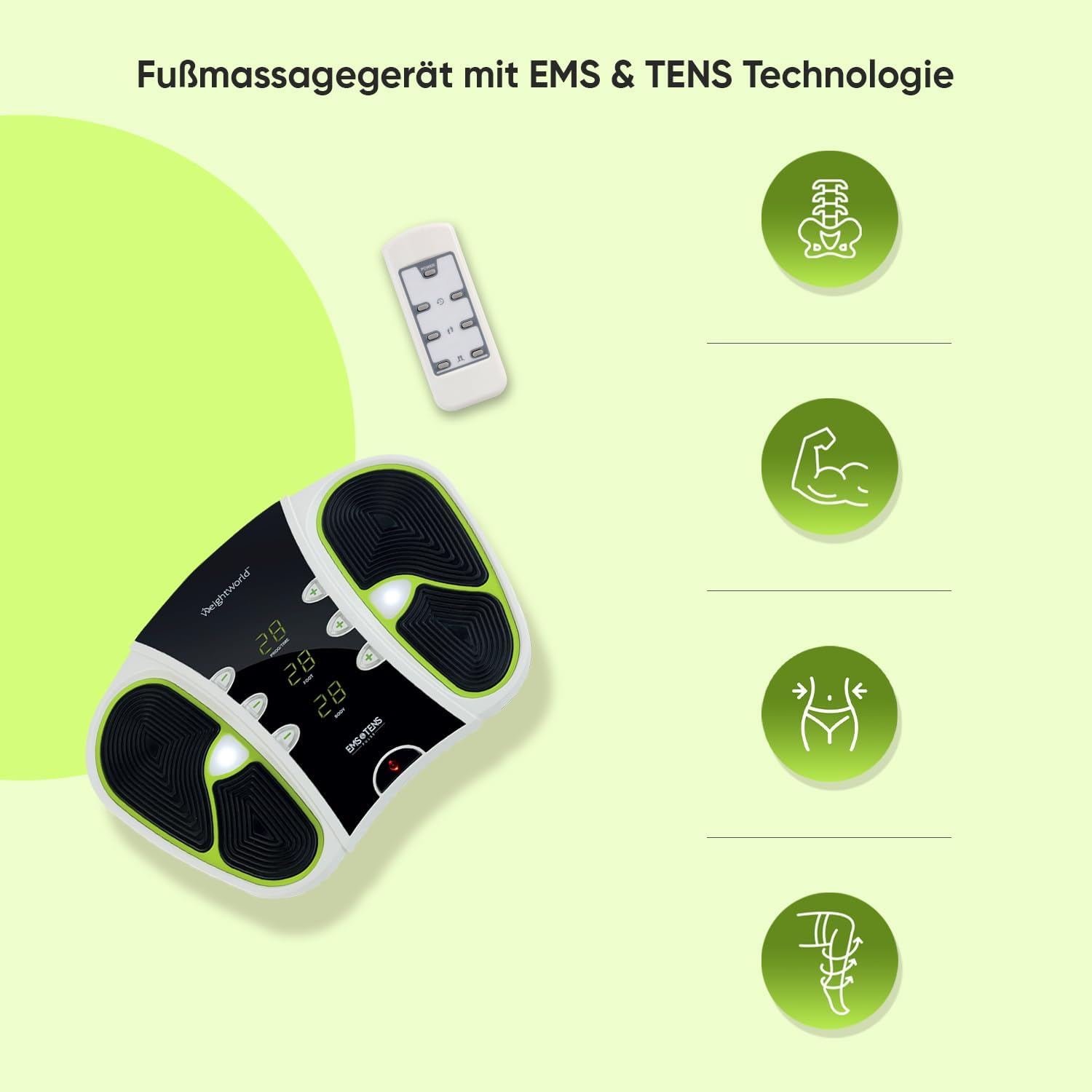 Detalle de WeightWorld Fußmassagegerät EMS & TENS 99 Stufen