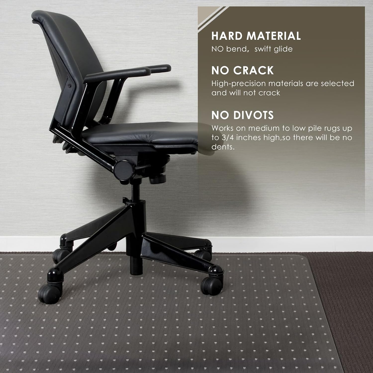 Thumbnail 4 de Azadx AZDPET-01 Heavy-Duty Carpet Chair Mat, Clear PET, 32" x 48
