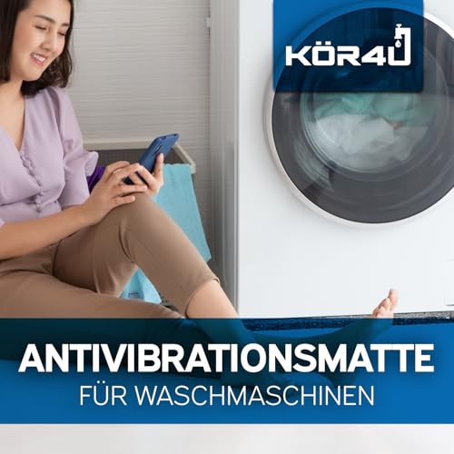 Detalle de kör4u Antivibrationsmatte 60x60x0,5 cm – Schallschutz für Waschmaschine, Trockner und Fitnessgeräte