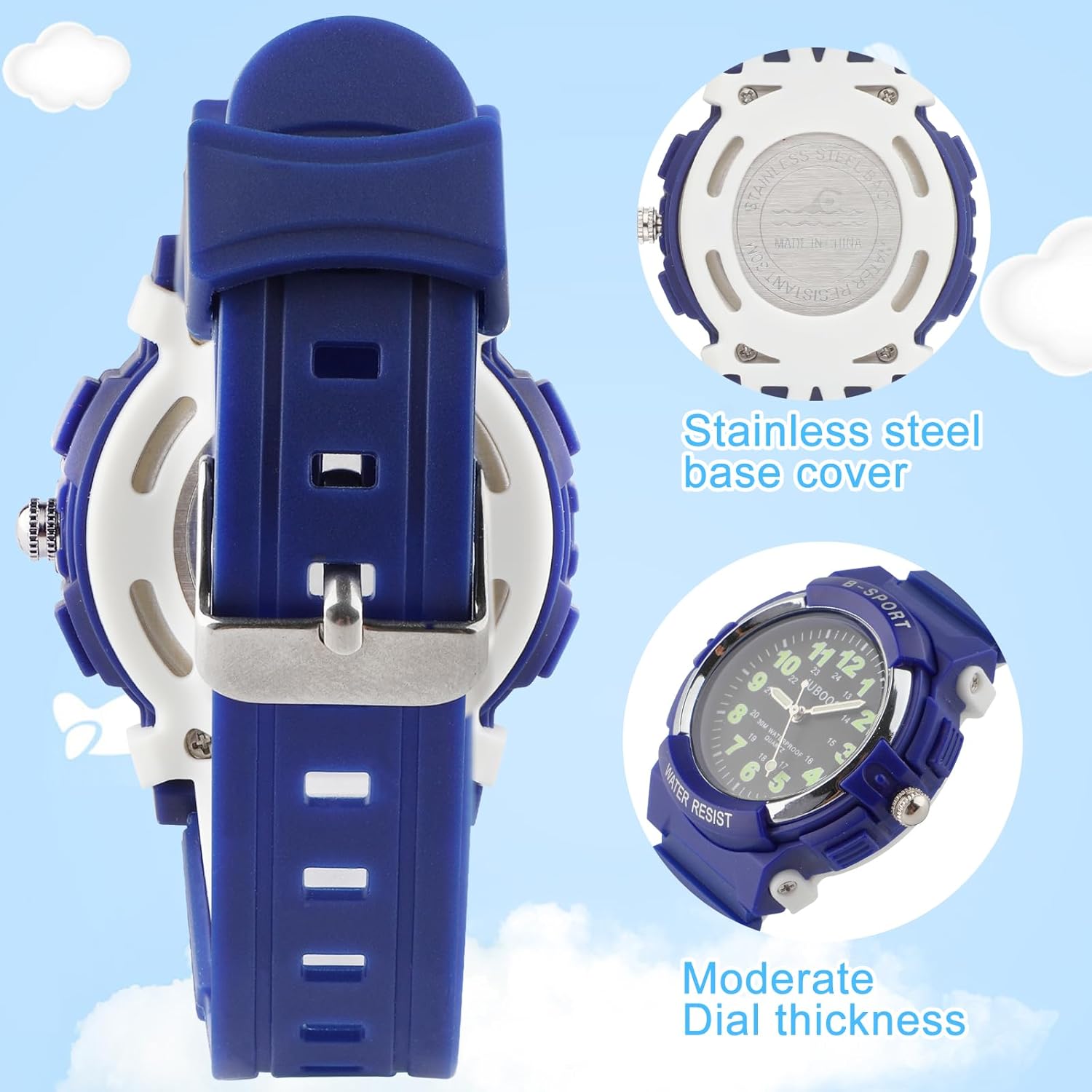 Detalle de Juboos Reloj Analógico Niños 3 ATM