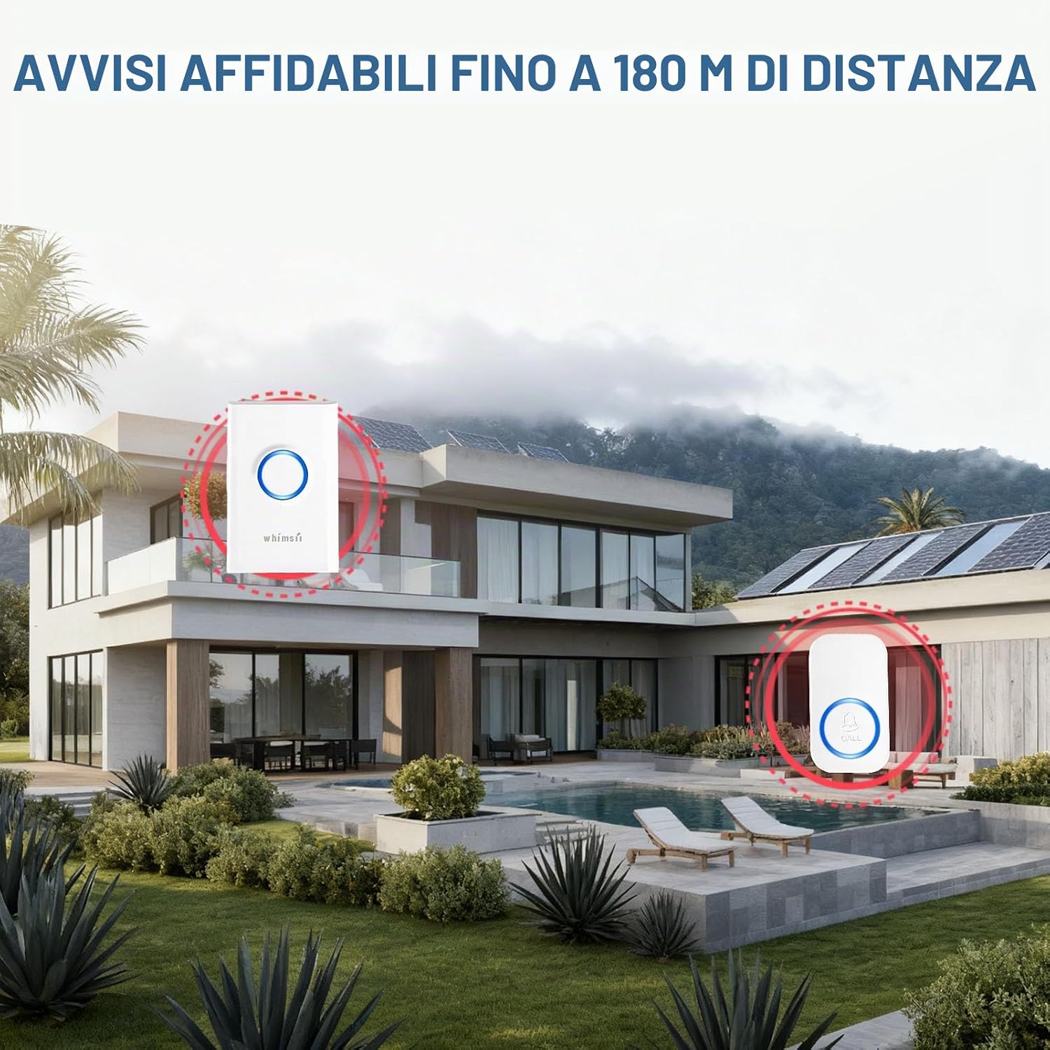 Thumbnail 5 de Salvavita Anziani – Pager e Allarme SOS con Pulsante Wireless, Campanello Interno IP55 e Monitoraggio Remoto