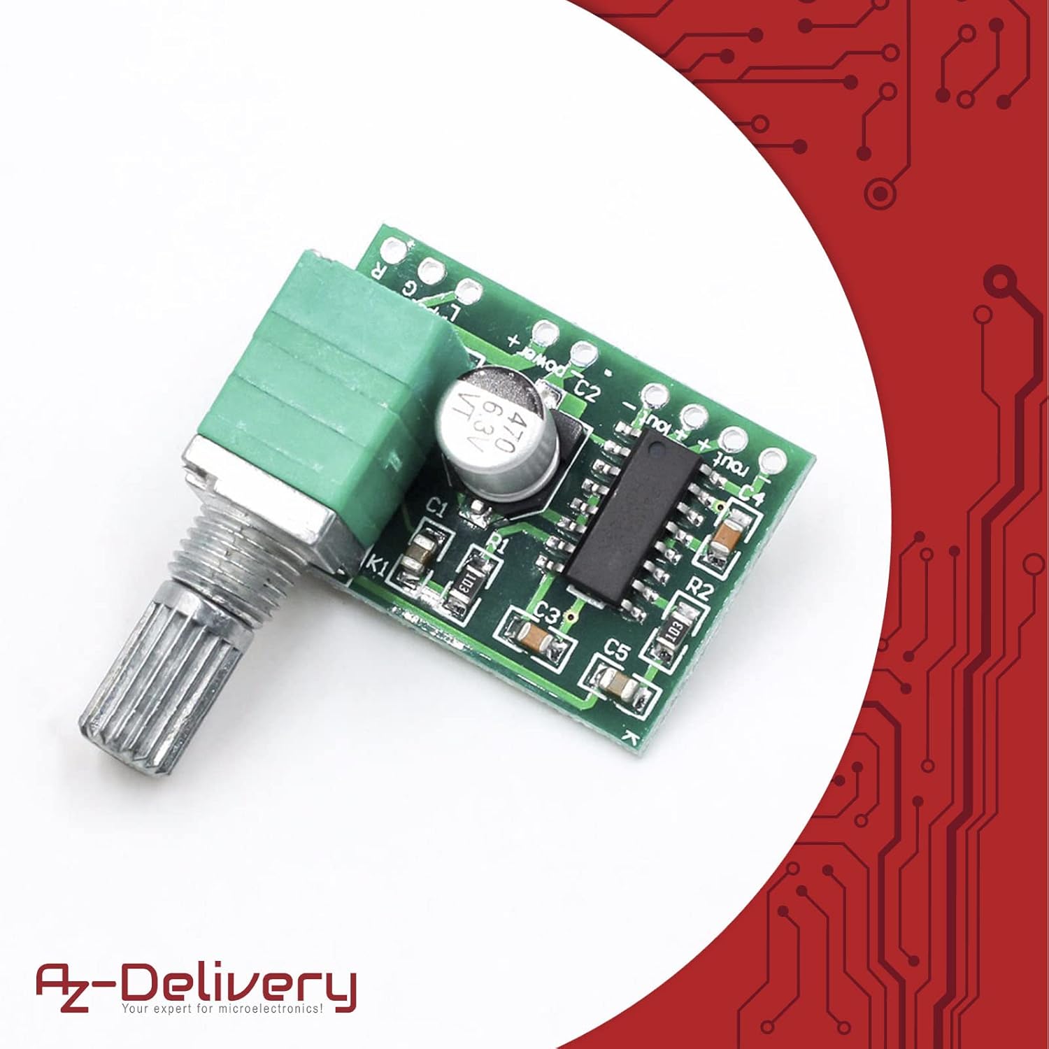 Thumbnail 3 de AZDelivery : pack de 5 mini amplificateurs stéréo PAM8403