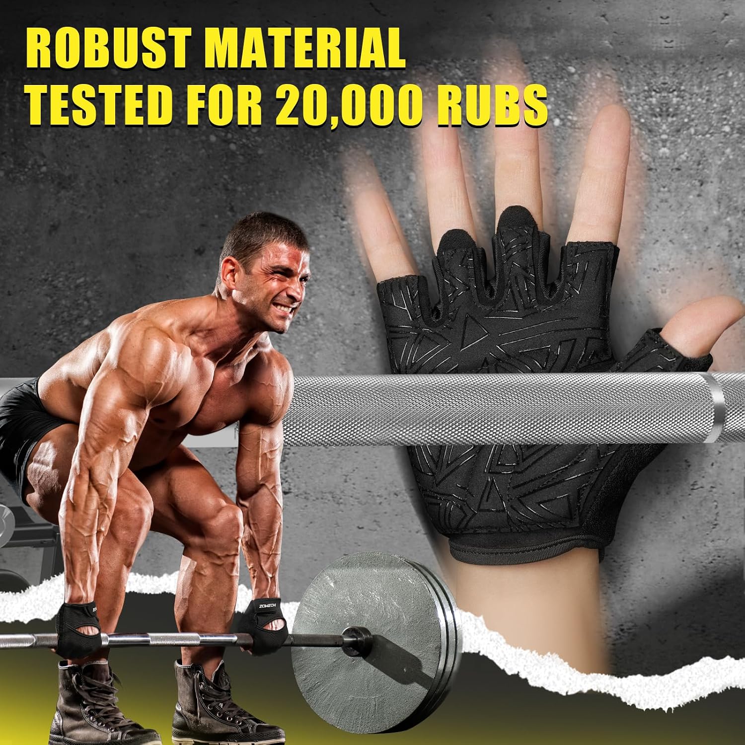 Detalle 2 de HOZMOZ Ventilated Workout Gloves with 6mm Padding and Full-Palm Grip