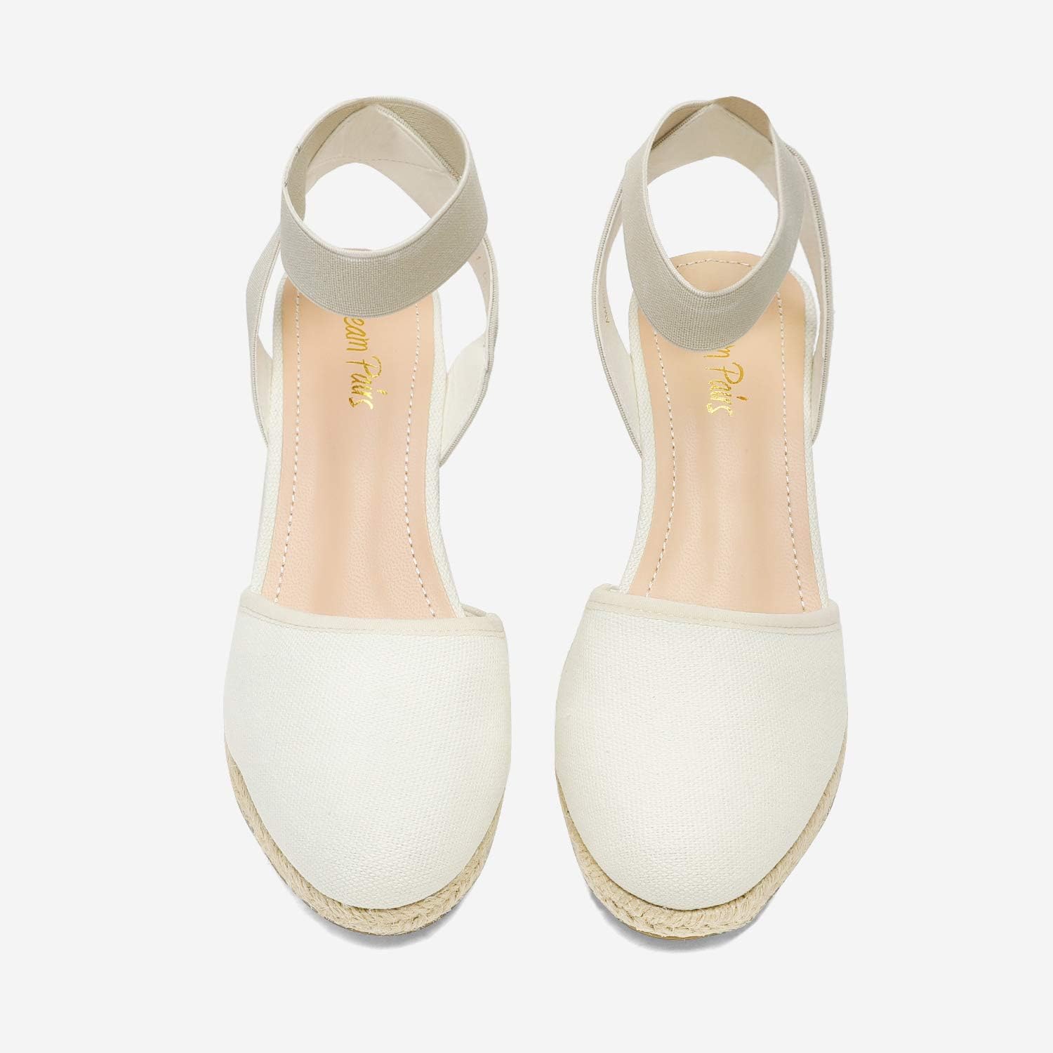 Thumbnail 4 de DREAM PAIRS Women’s Elastic Ankle Strap Espadrilles Wedge Sandals with 2.2-inch wedge heel