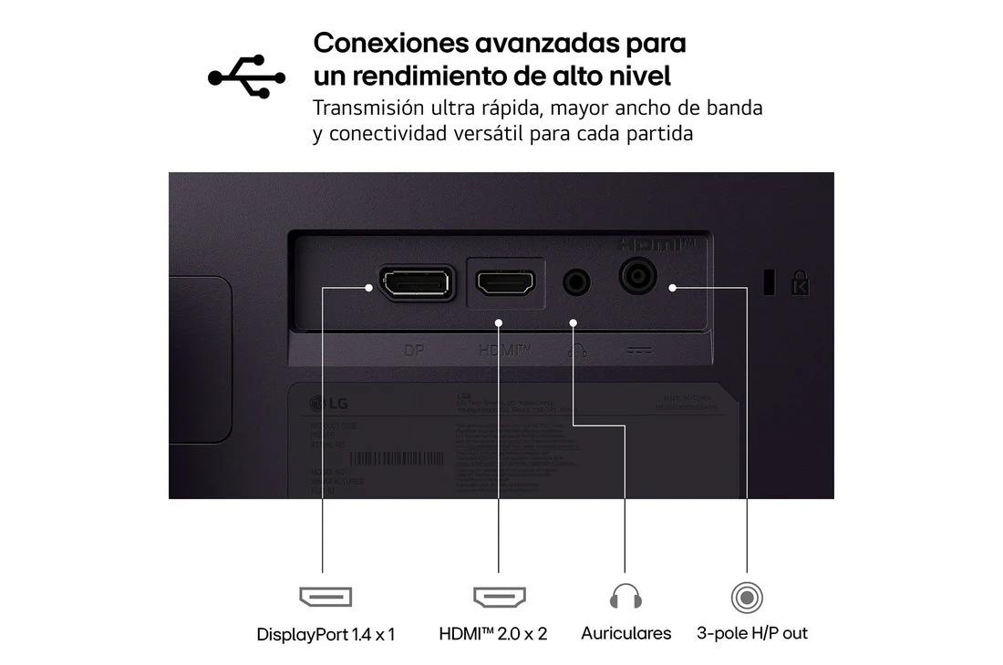 Detalle de LG UltraGear 27'' G4 (27G414B-B.OUTLET) – Monitor gaming FHD 144 Hz, 1 ms