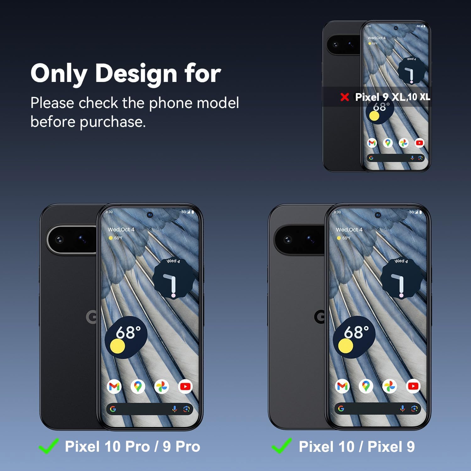 Thumbnail 2 de Hoerrye tempered glass screen protector for Google Pixel 10 Pro XL / 9 Pro XL (2-pack) with dust-cleaning frame