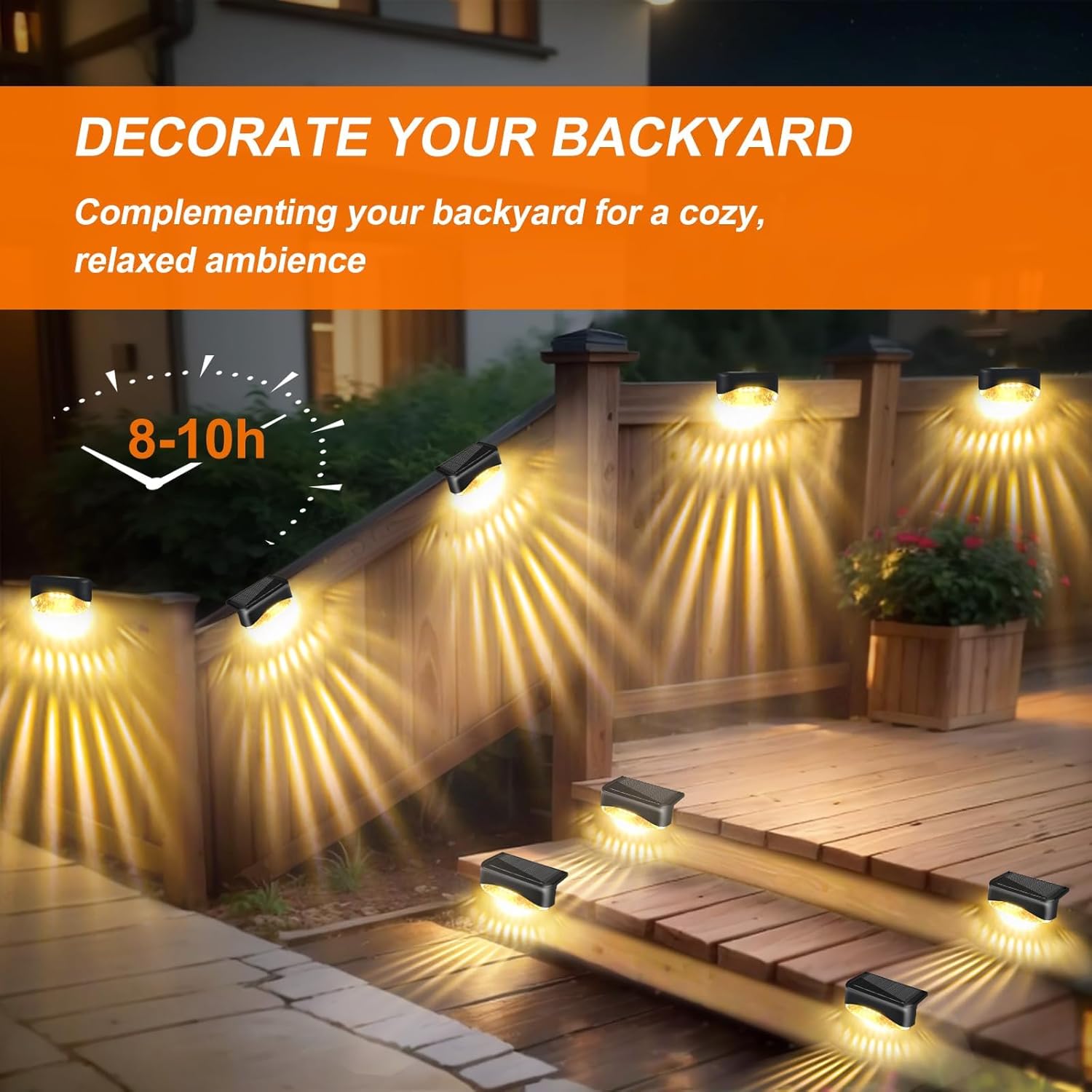 Thumbnail 3 de Bzavor Solarlampen für Außen Garten – 16 Stück IP65, kabellose Zaun- und Balkondekoration mit LED-Beleuchtung