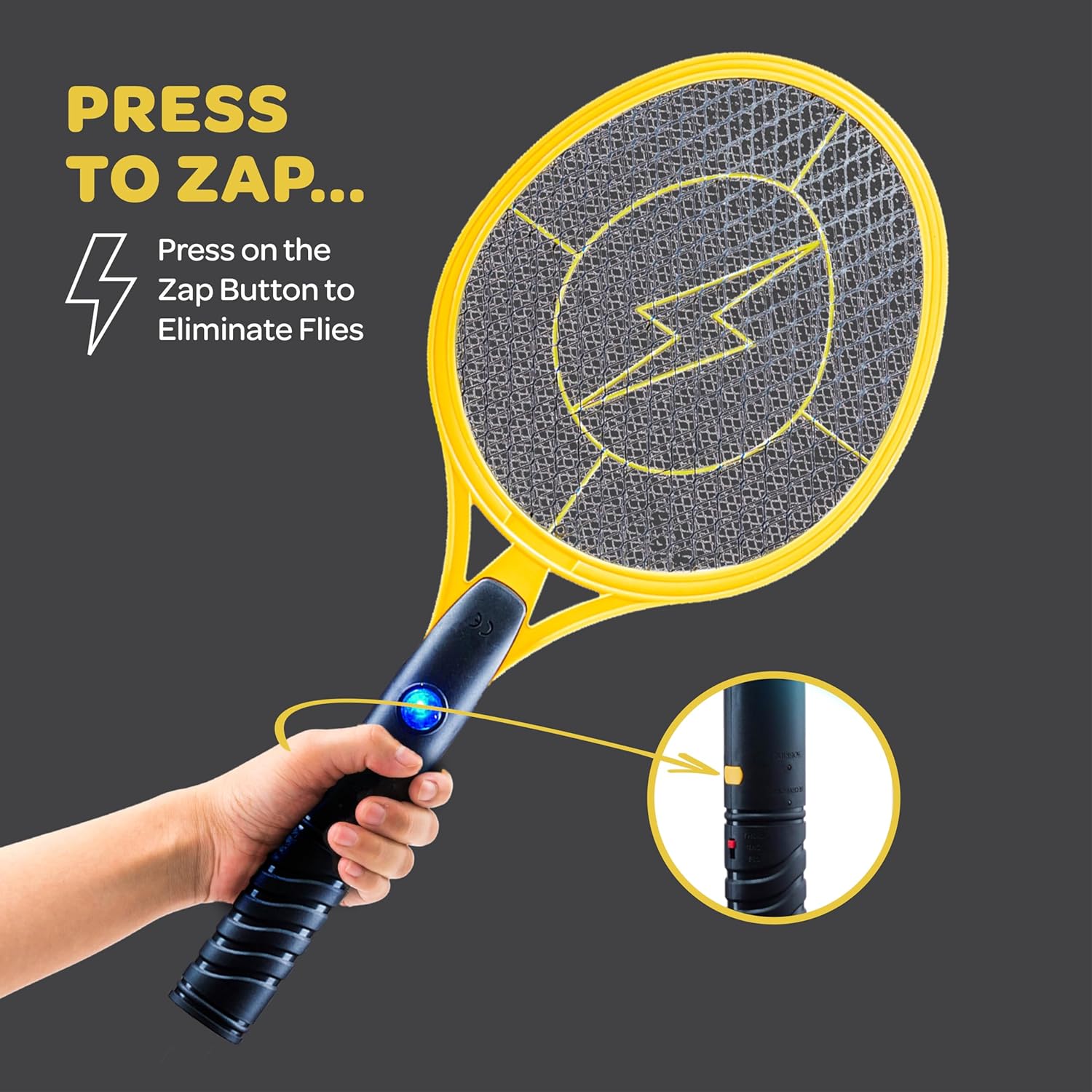Thumbnail 5 de Electric Fly Swatter [Set of 2] Handheld Bug Zapper Racket — 4000 Volt, USB Rechargeable with LED Attractant