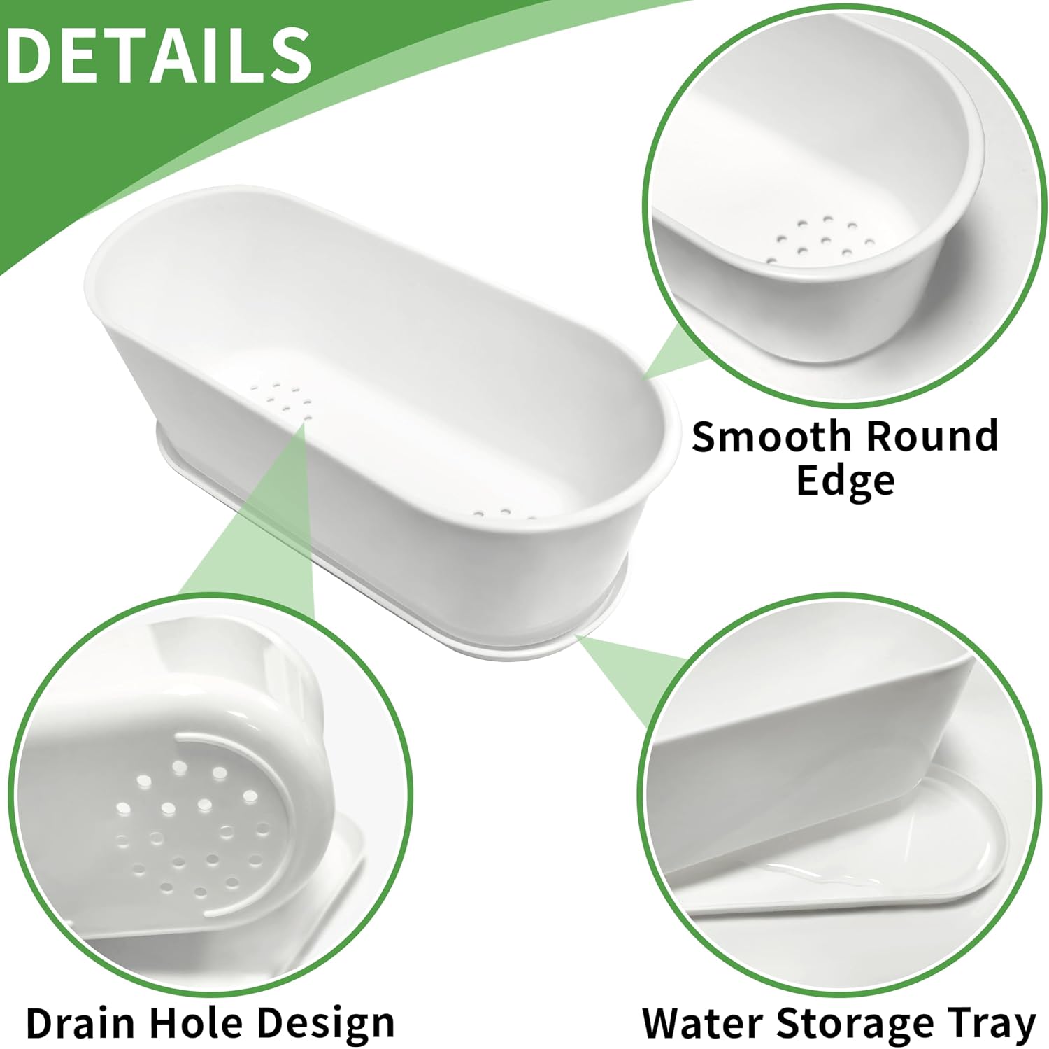 Detalle de Torfican 8.5-Inch Window Box Planters, 5-Pack White Plastic Pots