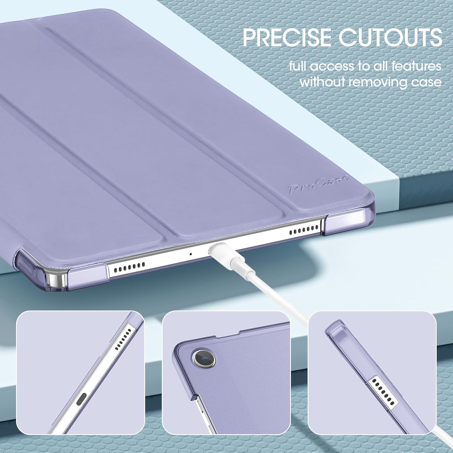 Thumbnail 6 de ProCase Smart Case for Galaxy Tab A9+ Plus 11-inch (2023) – Slim trifold folio cover in light purple