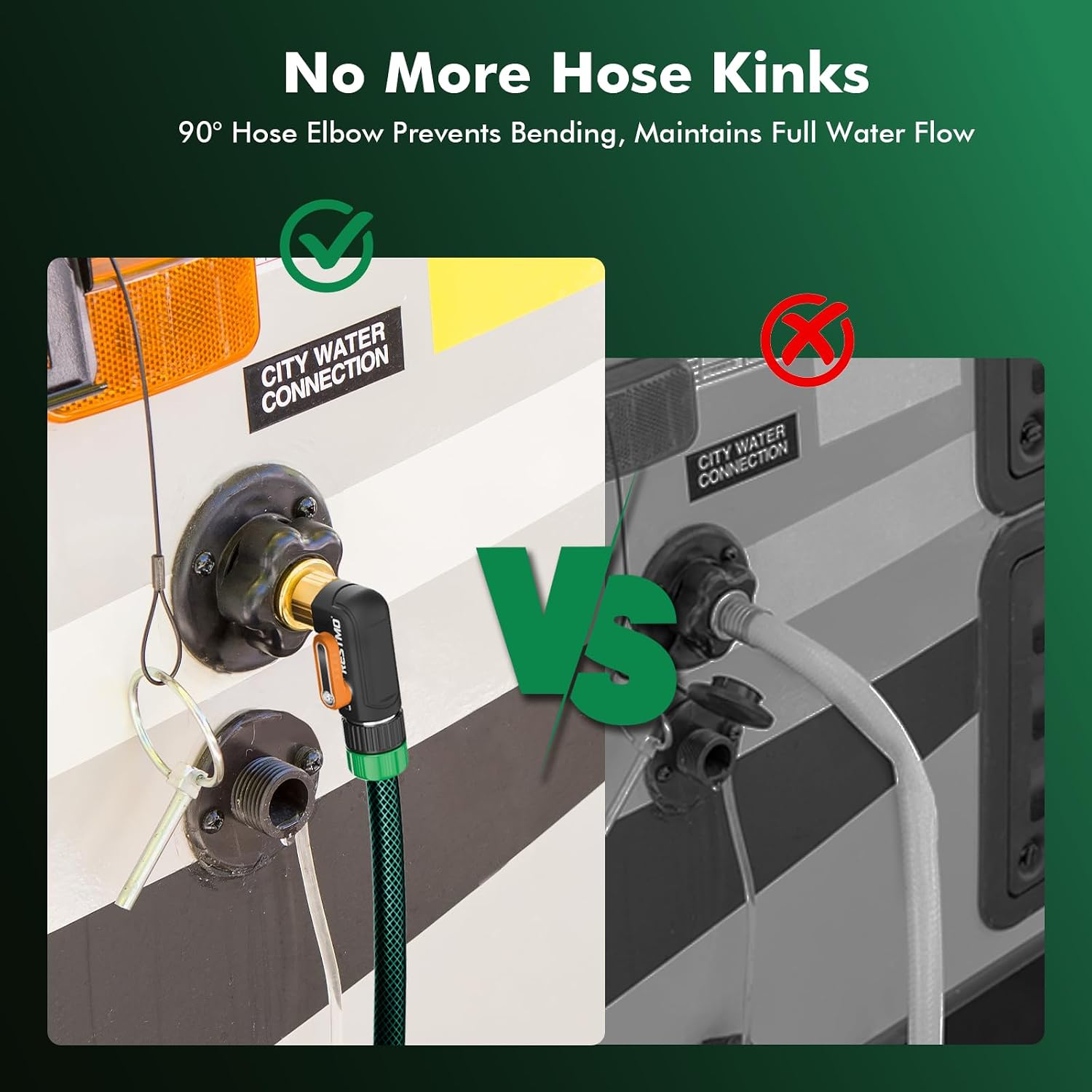 Thumbnail 6 de Restmo O-HS-1A90-OG 90-Degree Hose Elbow with Shut-Off Valves, 3/4-Inch GHT