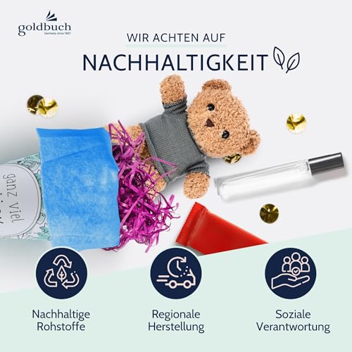 Detalle de goldbuch 93216 Geschwistertüte Ganz viel Glück – Zuckertüte 35 cm, Ø 11,5 cm, Türkis