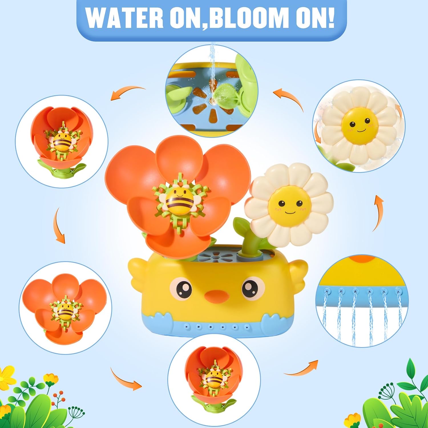 Thumbnail 3 de Toddler Bath Toys for 1–4 Year Olds: Blooming Flower Bath Set with Watering Can & Accessories