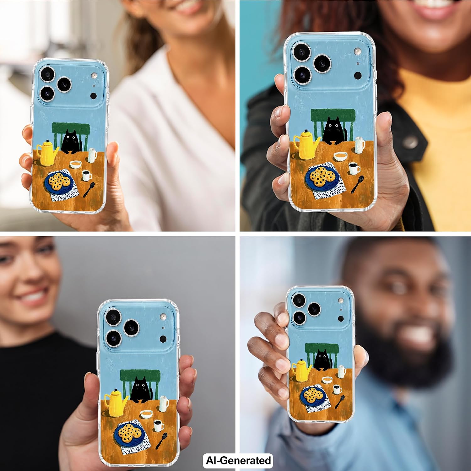 Thumbnail 6 de GEQCDBN iPhone 17 Pro TPU Case with Cat Afternoon Tea Print