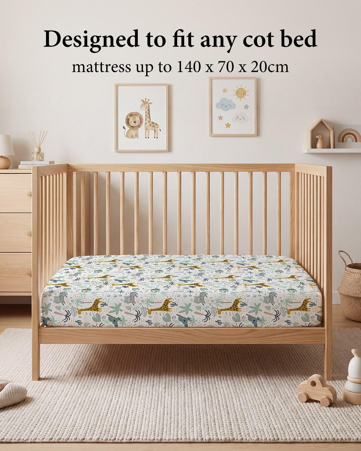 Thumbnail 1 de Yoofoss Cot Bed Sheets 140 x 70 cm fitted cotton set