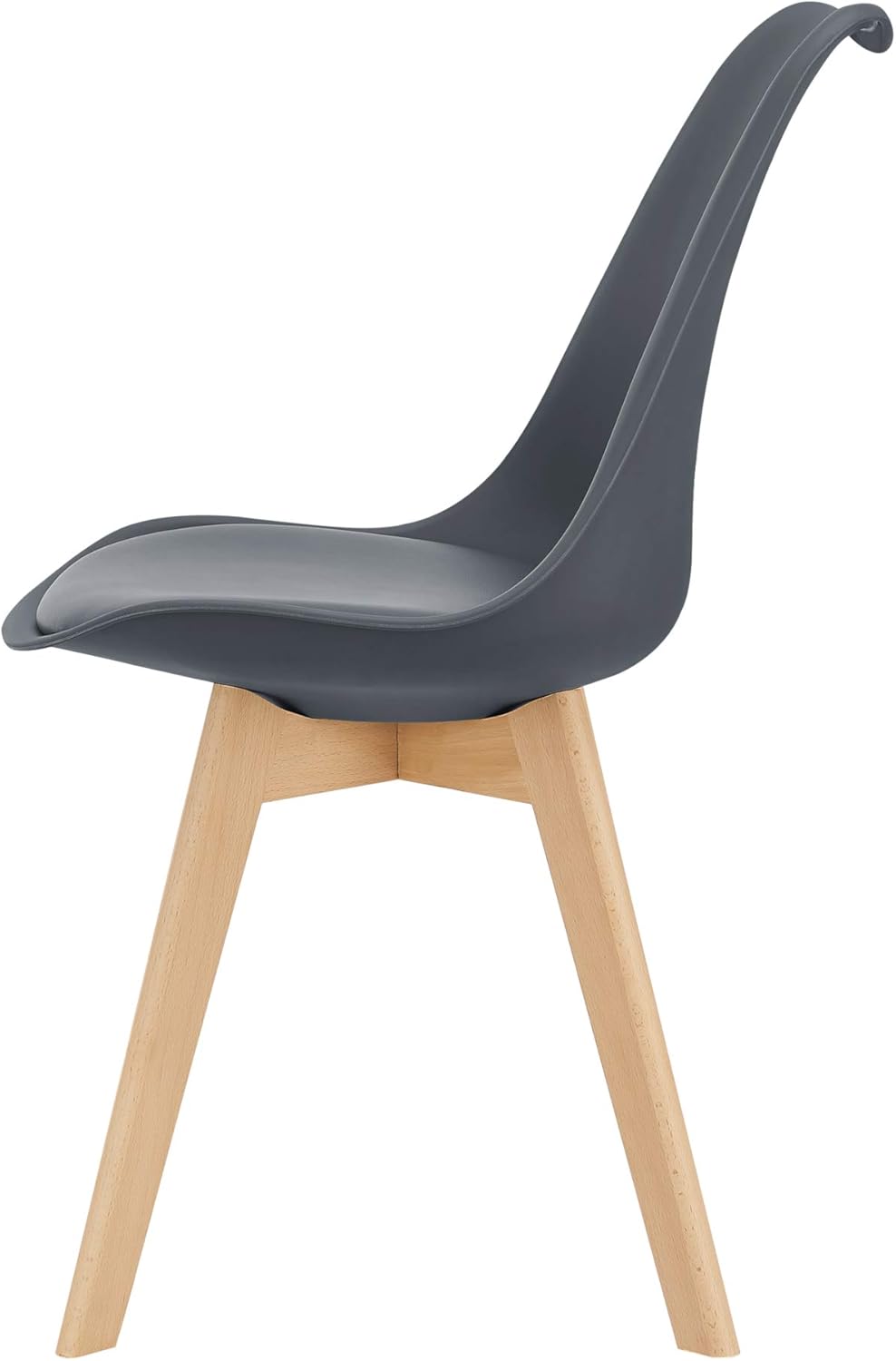 Thumbnail 4 de Set 2 Sedie con Gambe in Faggio e Scocca in Similpelle — Design Ergonomico, Grigio