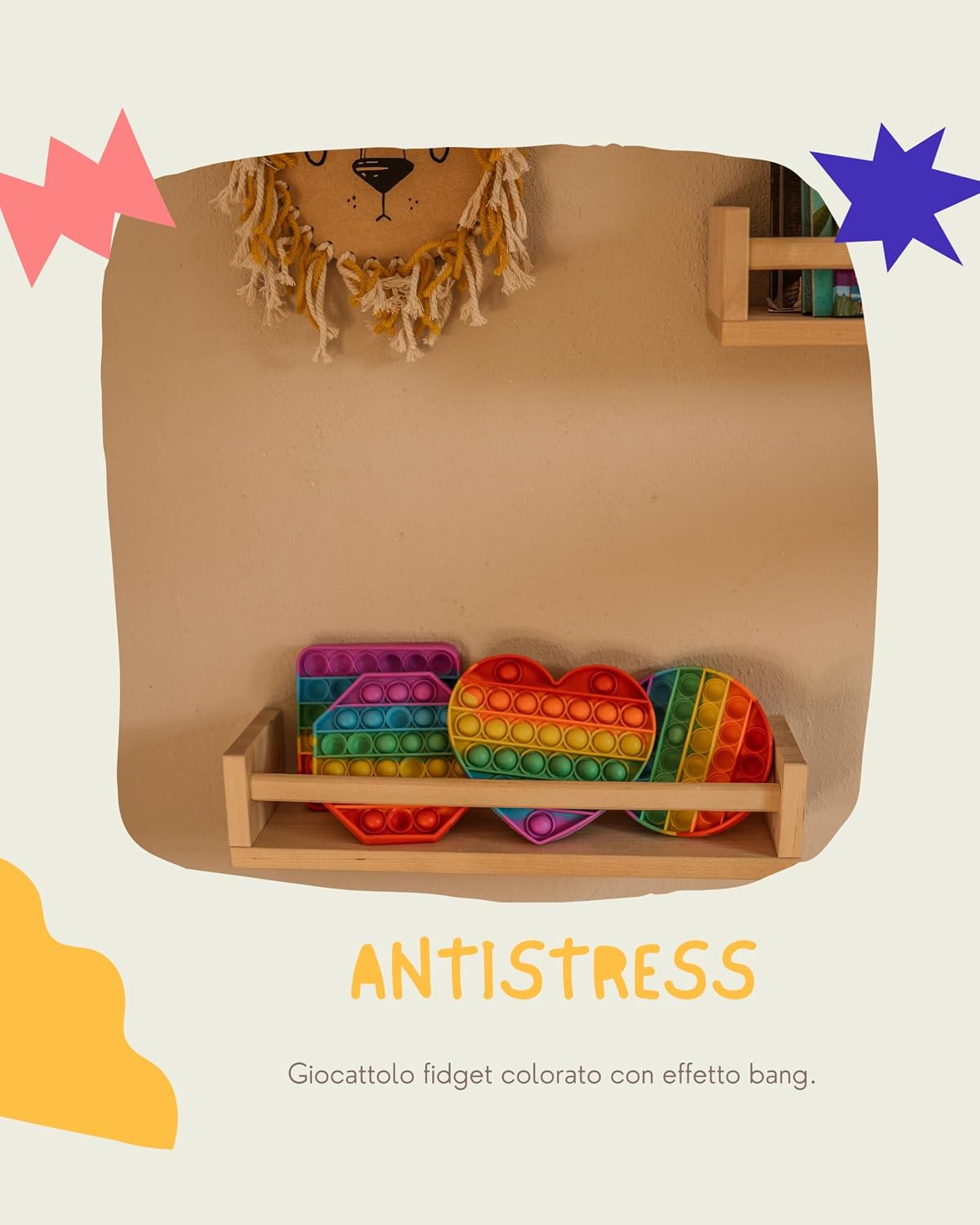 Detalle 2 de Valino Pop on It per Bambini – Set Pop Bubble impermeabile di 4 fidget (silicone, anti-stress)