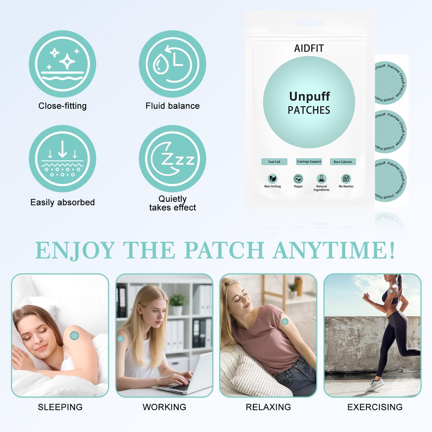 Detalle 2 de aidfit Unpuff Patches 30 count 🩹