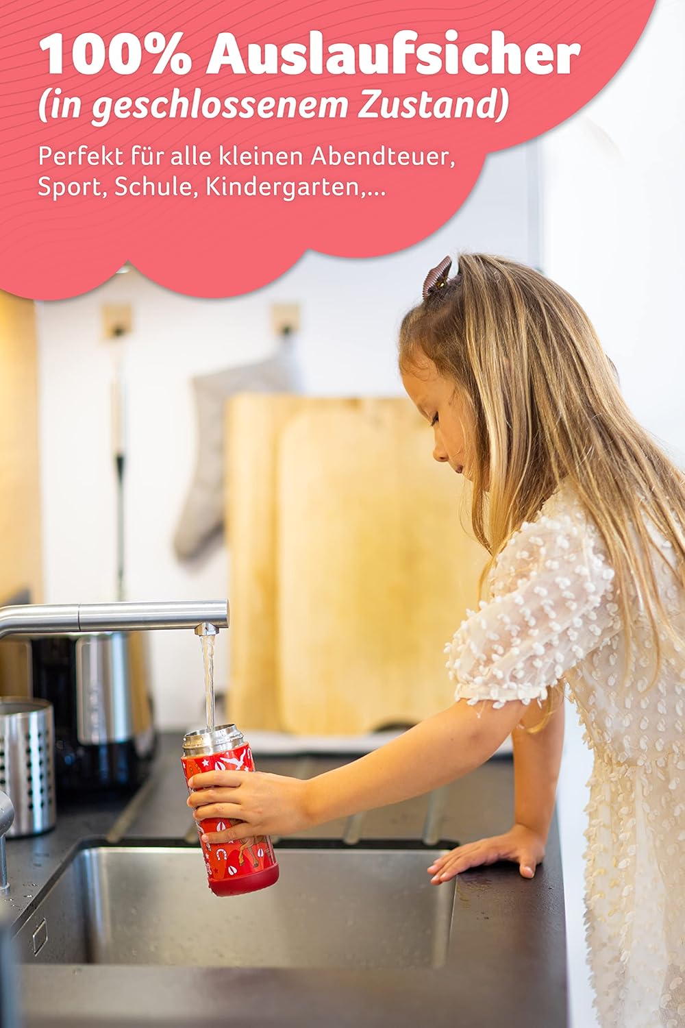Thumbnail 4 de Jarlson Trinkflasche Kinder Edelstahl Charli mit Strohhalm – 350 ml, auslaufsicher, TÜV-geprüft