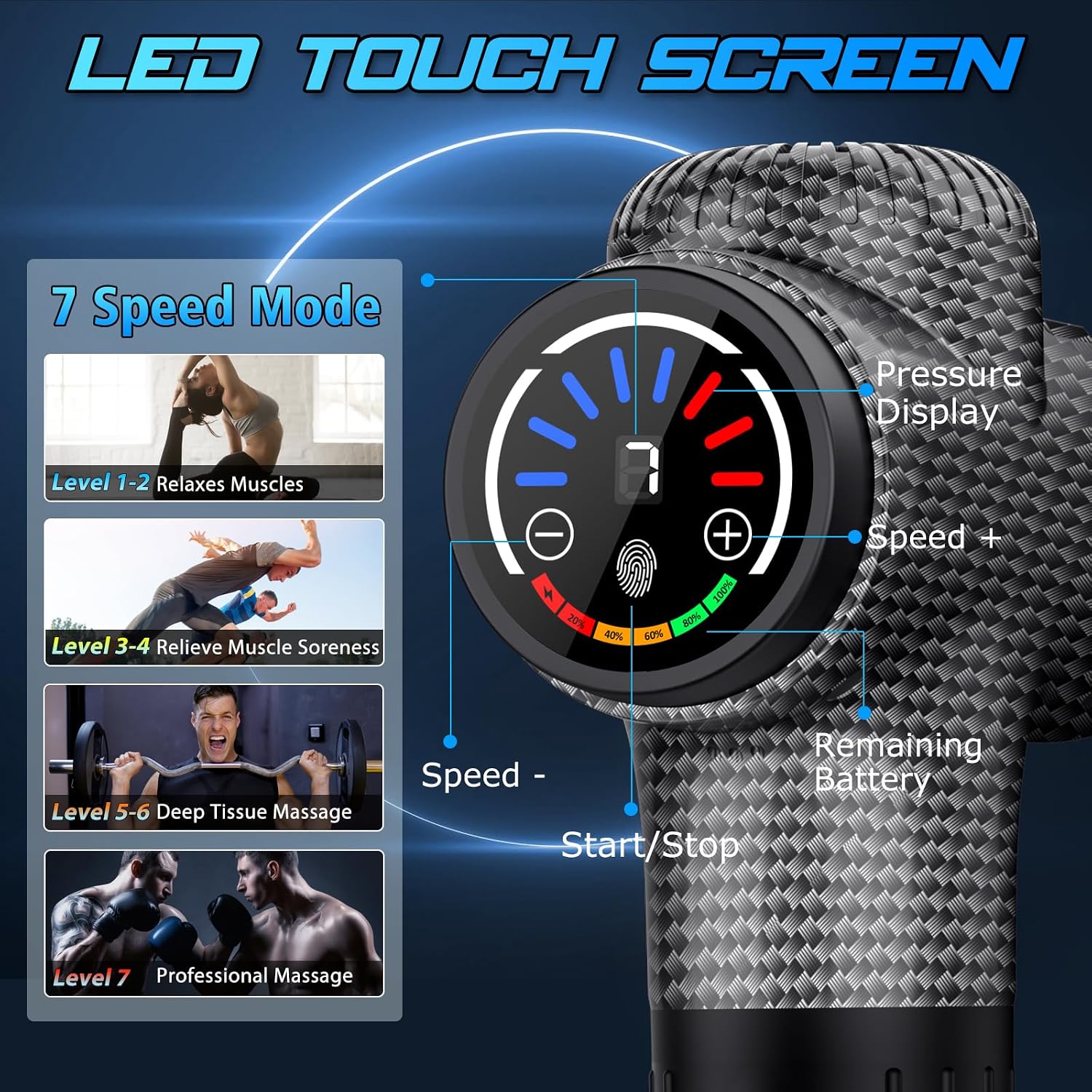 Thumbnail 1 de TOLOCO Massage Gun, Carbon