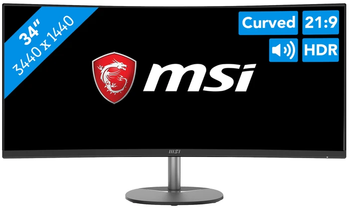 Detalle de MSI PRO MP341CQDE 34" Ultrawide Monitor