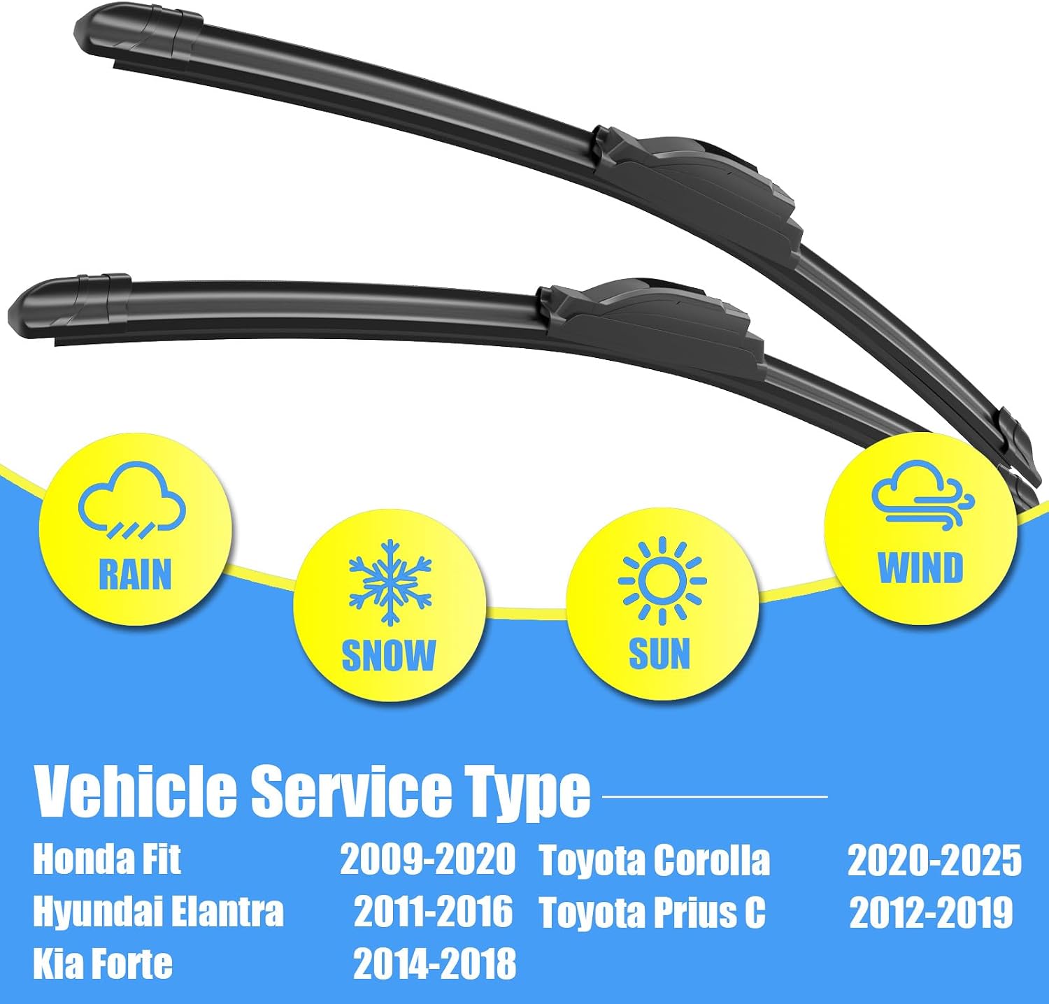 Detalle 2 de Gavimnal 28" + 14" Silicone Wiper Blades for Honda Fit