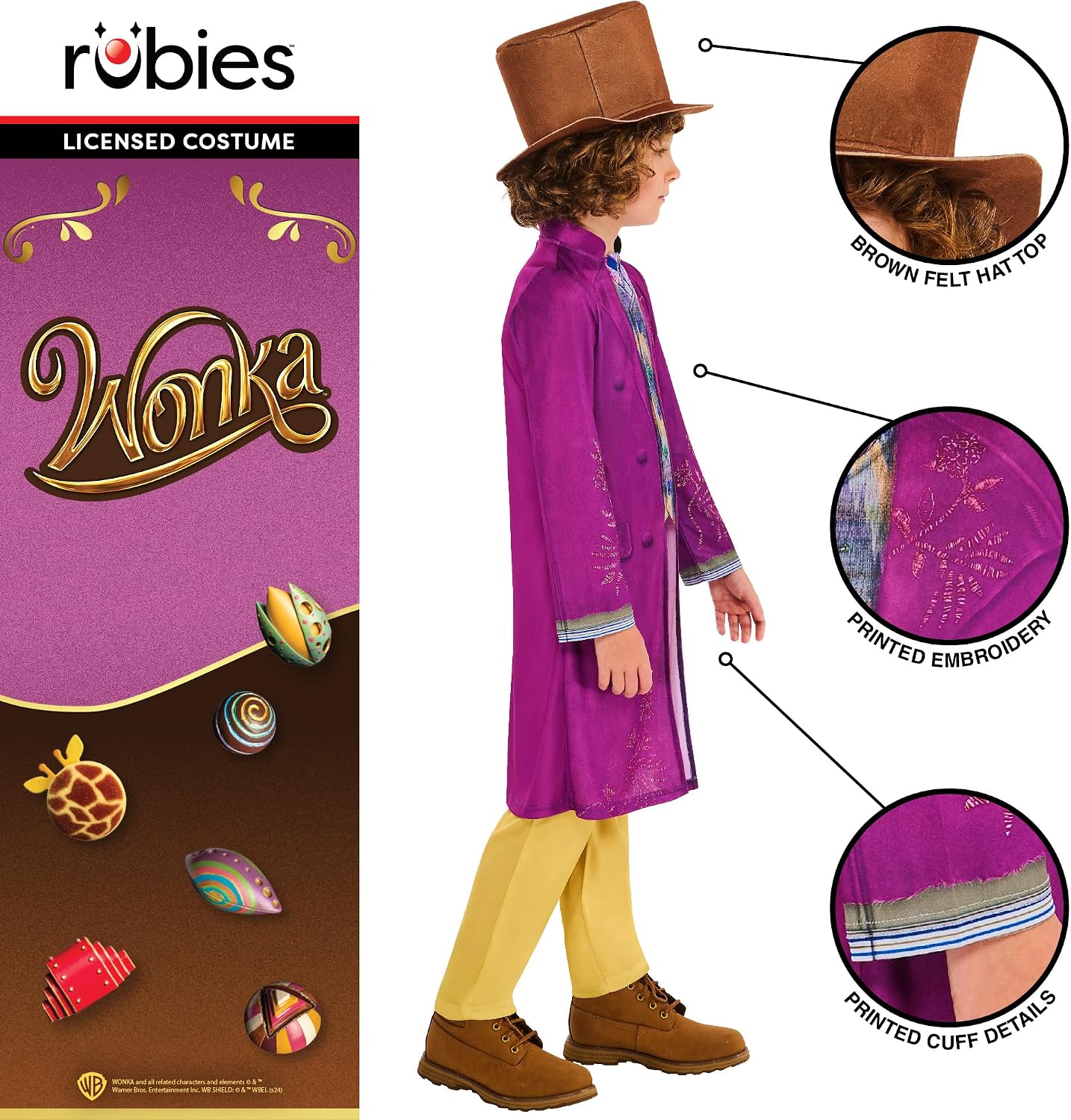 Thumbnail 2 de Rubies Willy Wonka Child Costume XS