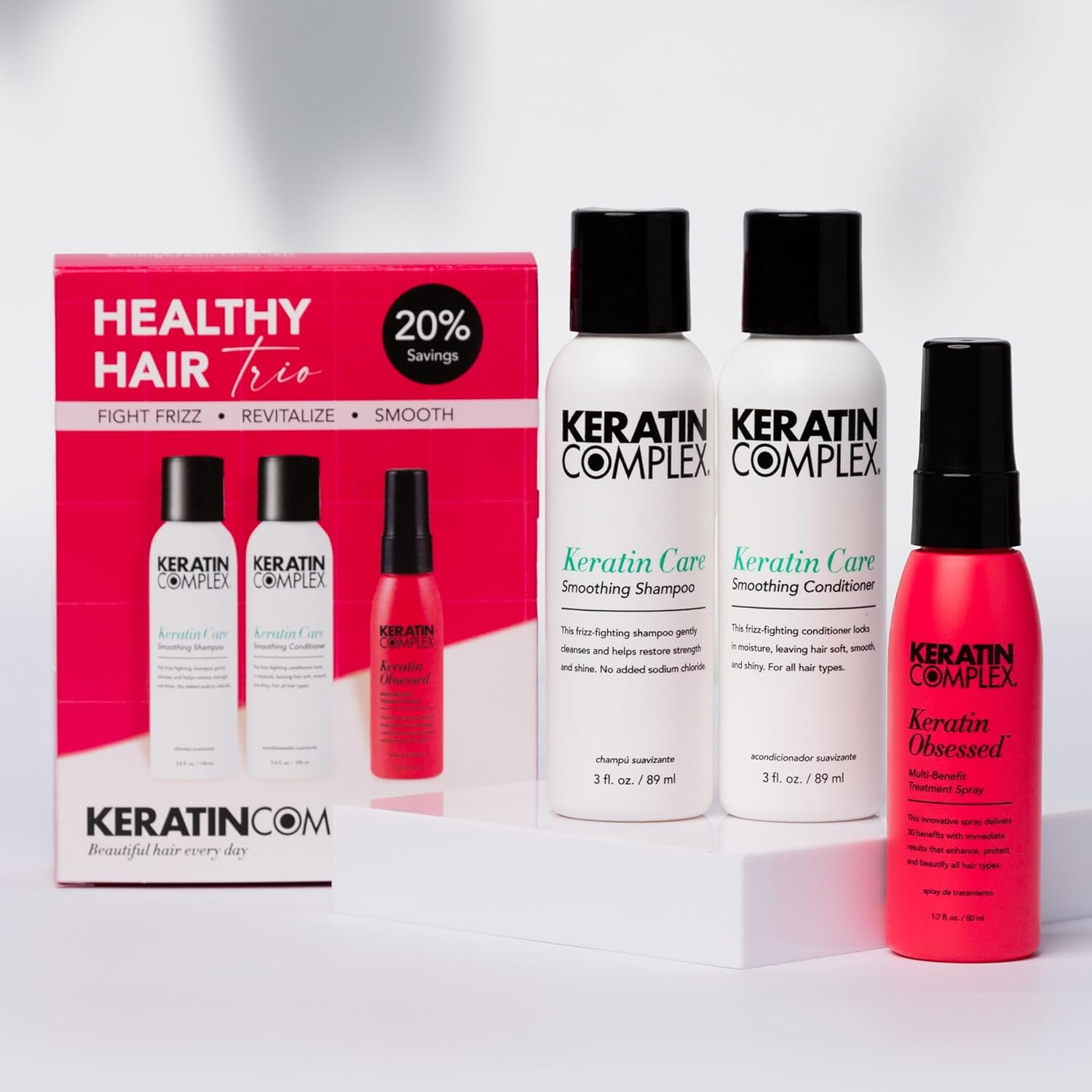 Thumbnail 1 de Keratin Complex Healthy Hair Trio: Keratin Care Shampoo & Conditioner + Obsessed Multi-Benefit Treatment Spray