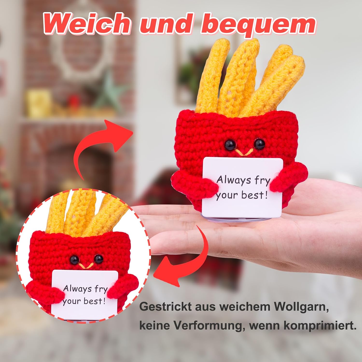 Detalle 2 de Mwmoeen Mini Kartoffel Pocket Hug Frontkarte Würfel