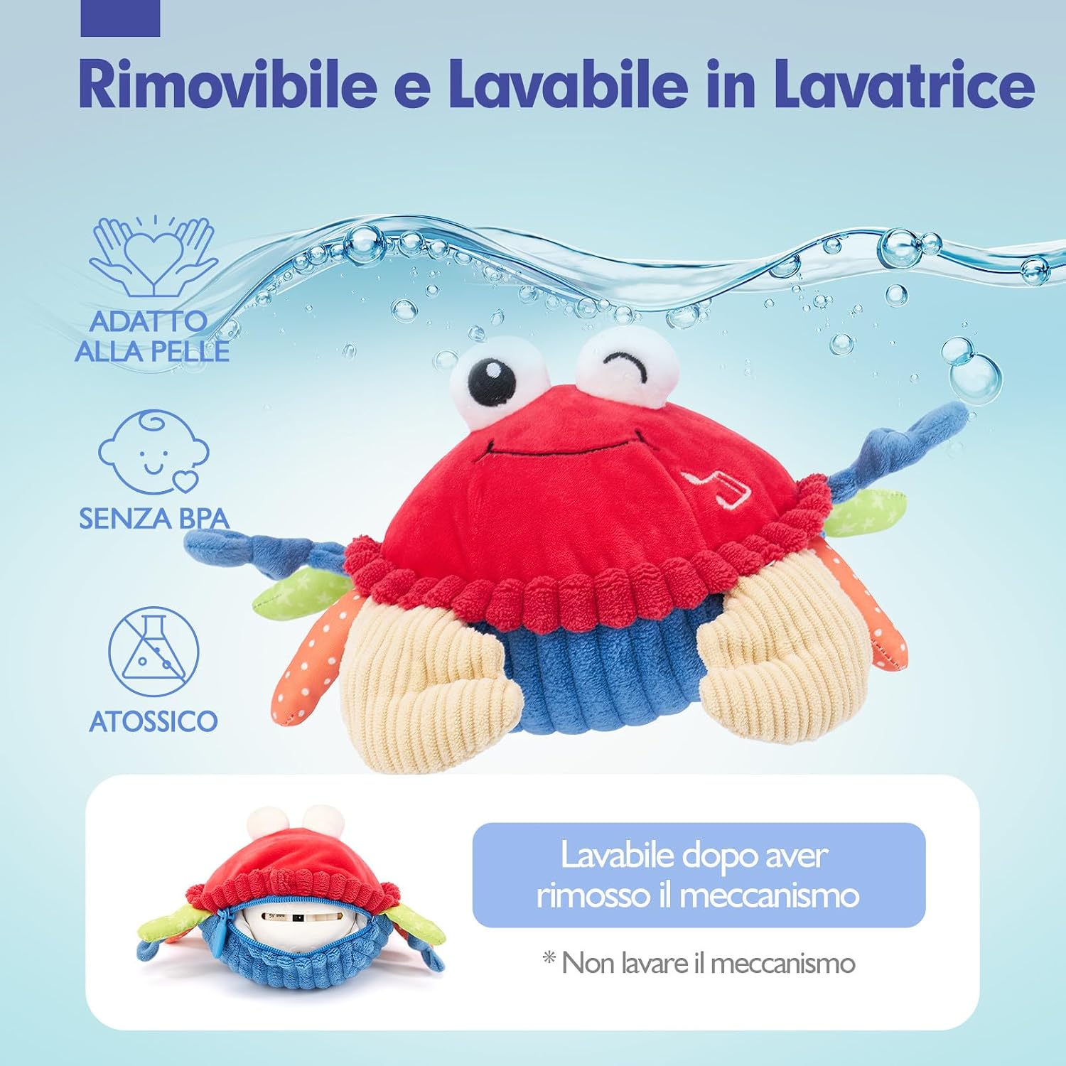 Detalle de hahaland Giochi Neonato 6 Mesi Granchio Interattivo Peluche Musicale