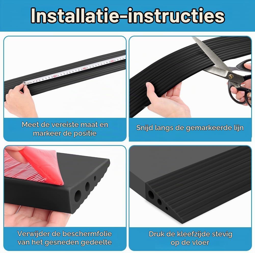 Detalle 1 de OSDUE P2-PPTBLA251225-FBA drempelhelling van TPE-rubber, zelfklevend en antislip