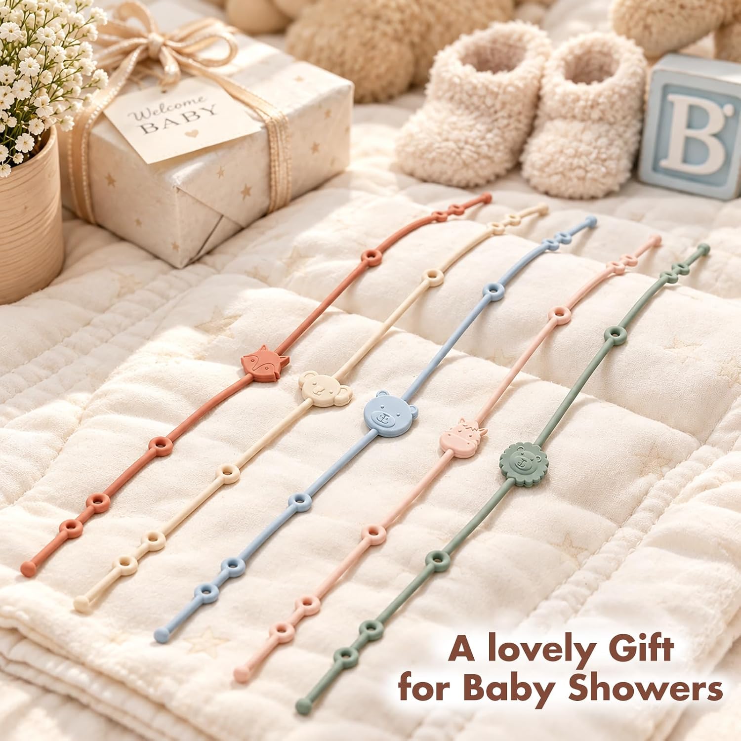 Thumbnail 6 de ROCCED Silicone Baby Toy Straps, 6-Piece Animal Design Set