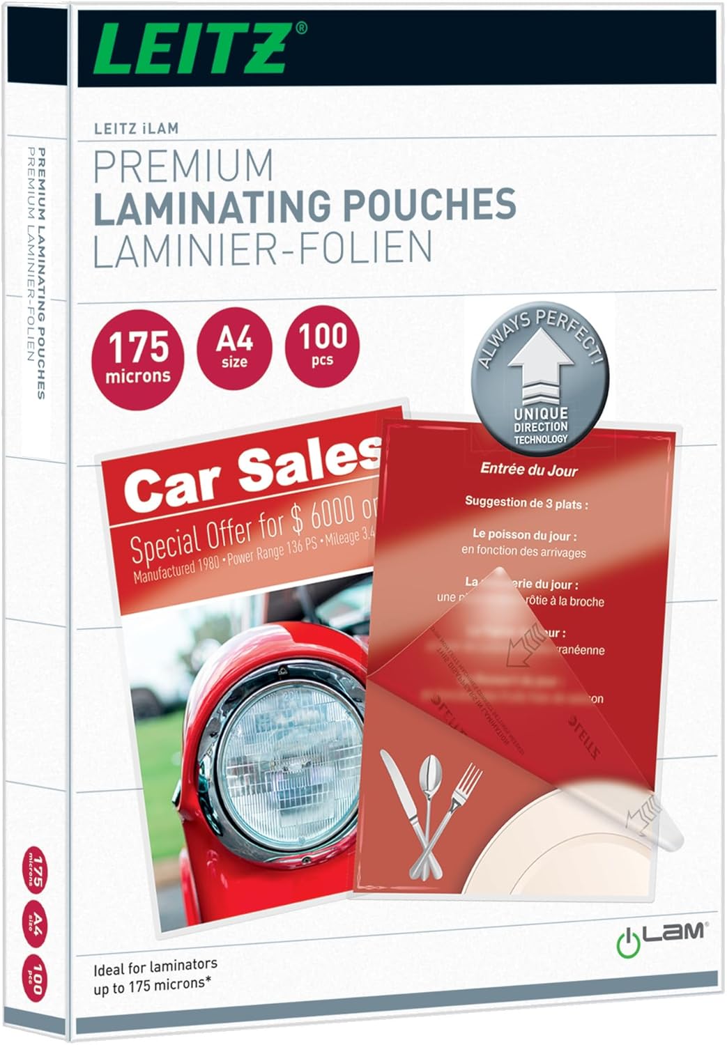 Thumbnail 6 de Leitz Heißlaminierfolien A4 80 µm – 100er Pack, glänzend, Transparent