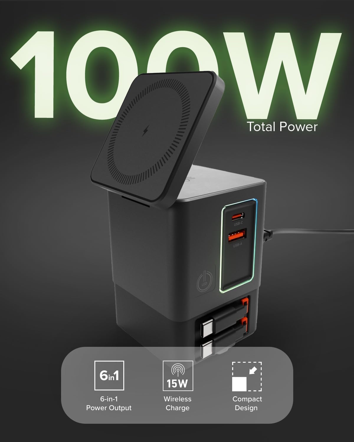 Detalle 2 de SBS Power Dock 6in1 USB‑C 100W MagSafe Ladegerät