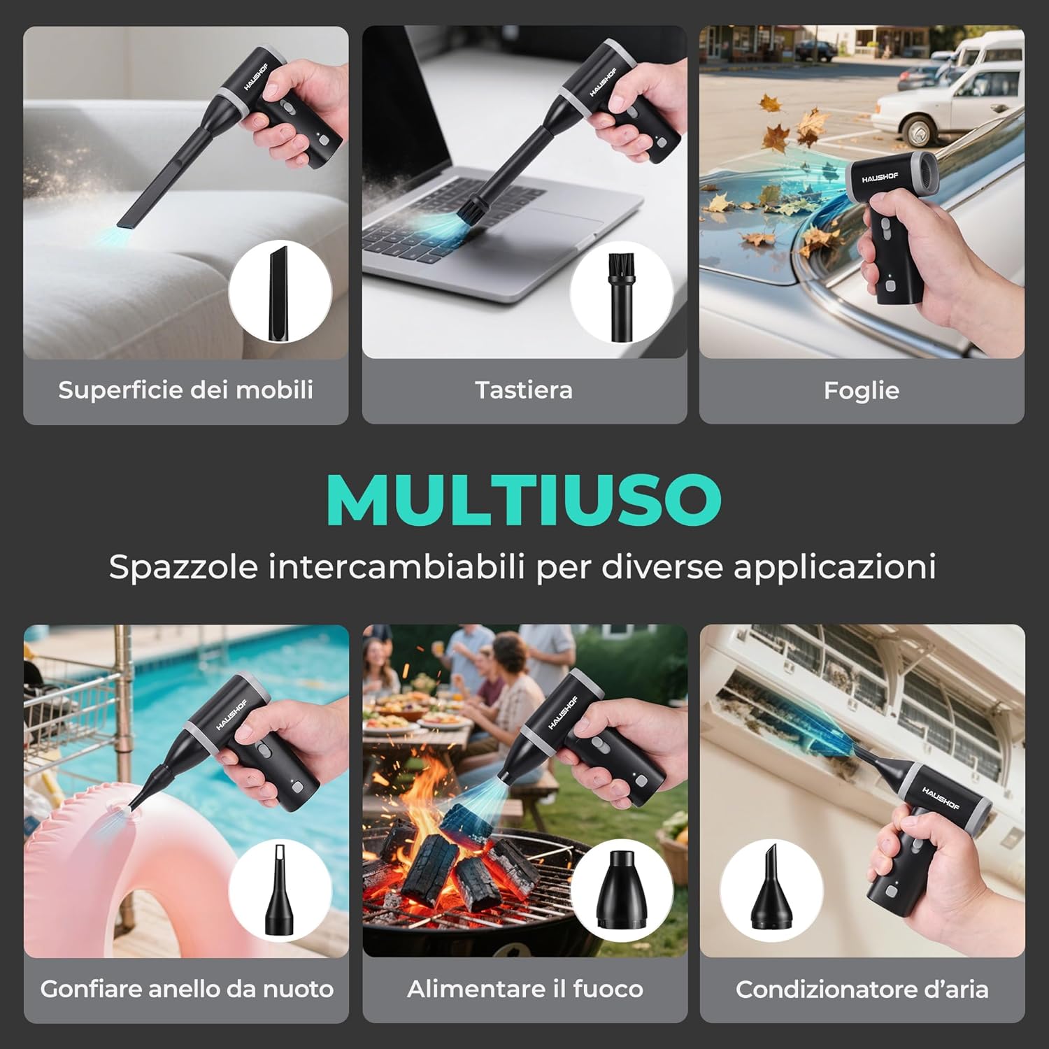 Thumbnail 6 de HAUSHOF Mini Soffiatore di Polvere Elettrico: potenza, portabilità e versatilità in un pacchetto da 235 g