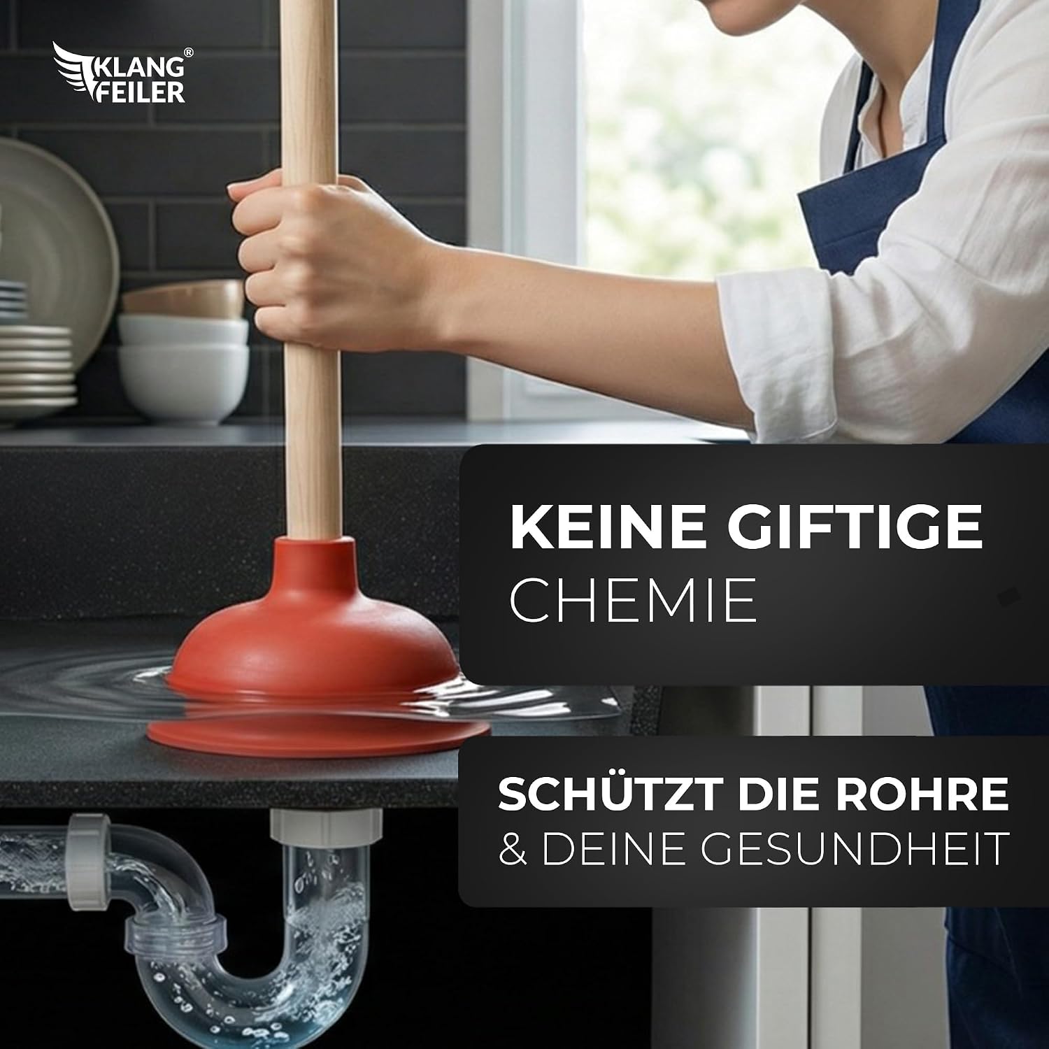 Thumbnail 5 de Klangfeiler Abflussreiniger Pömpel – 140 mm Saugglocke, Made in Germany
