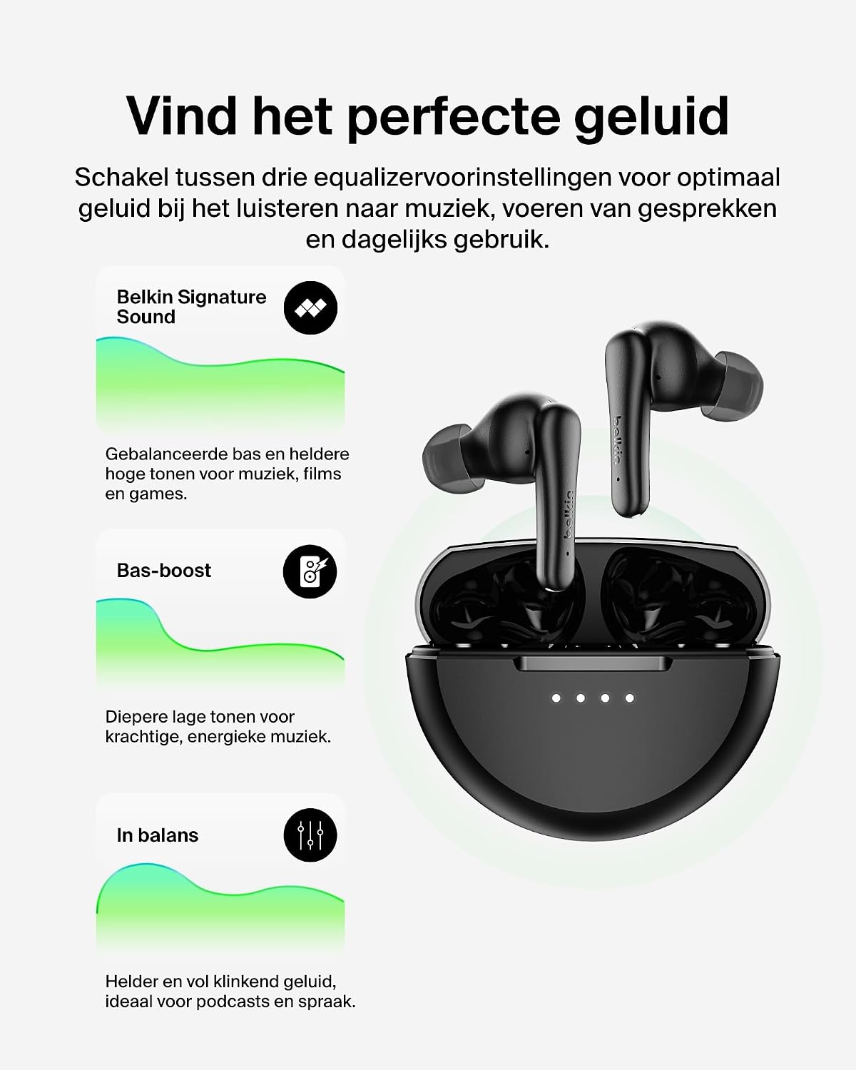 Thumbnail 6 de Belkin SoundForm Rhythm draadloze oordopjes met ANC en multipoint