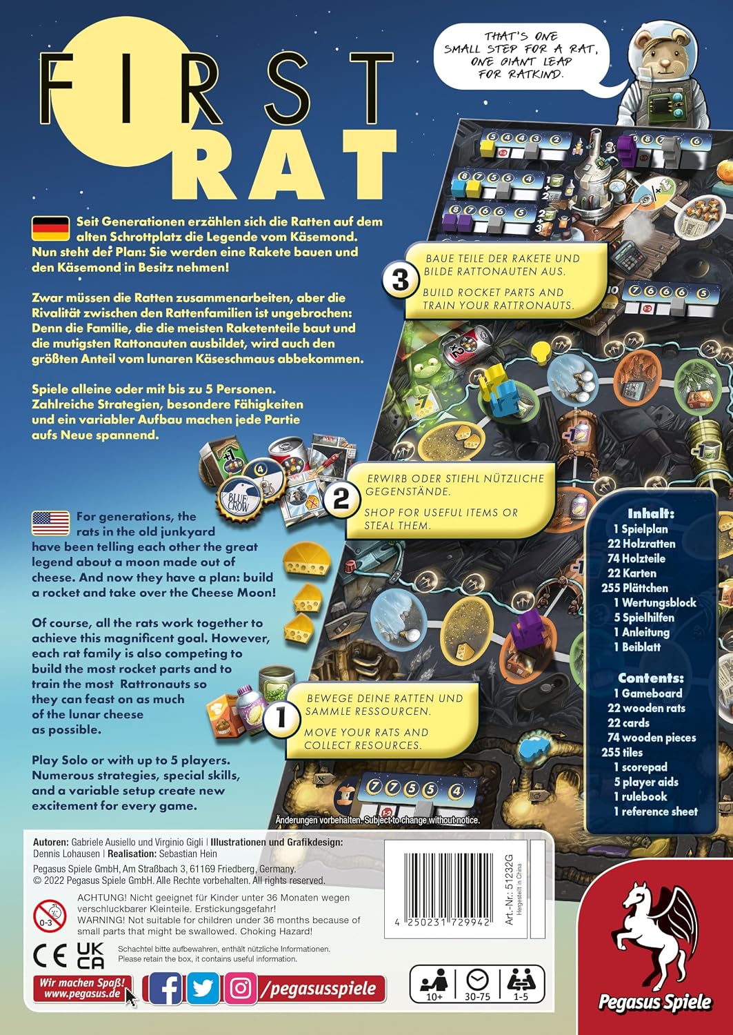 Thumbnail 1 de Pegasus Spiele 51232G First Rat (mittel) – Brettspiel für Kenner