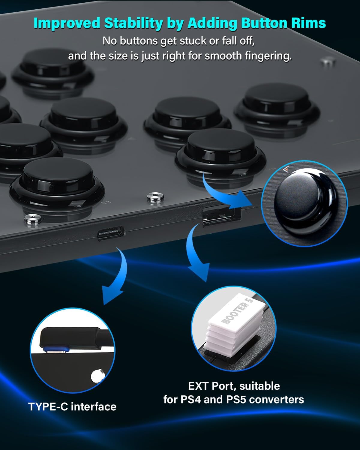 Thumbnail 6 de Sehawei Arcade Stick U16 all-button fight stick with custom RGB, turbo & hot-swap for PC, PS3/PS4, Switch and more