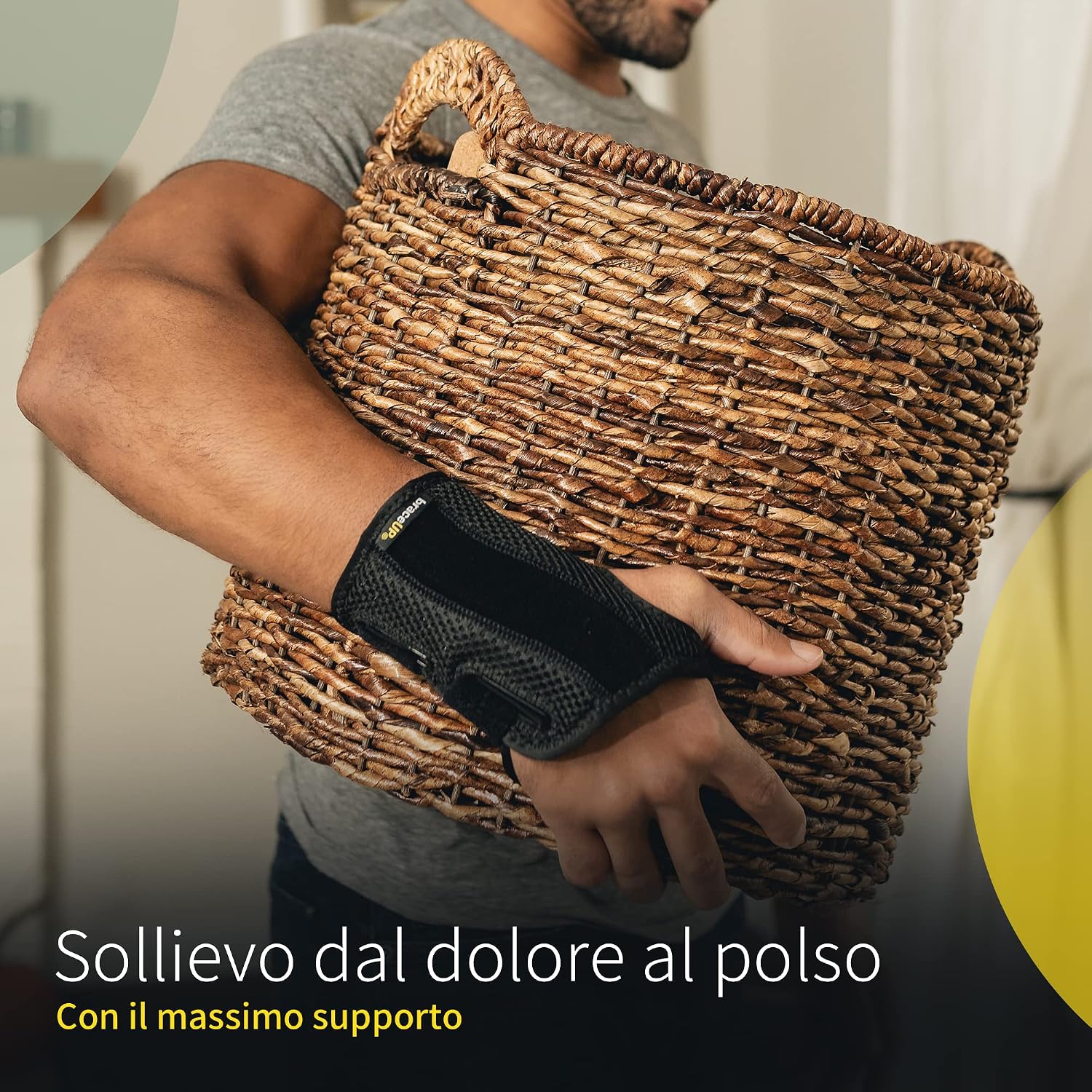Detalle de BraceUP Tutore Polso - Fascia per polso sinistro, sinistra L/XL | Sollievo e Stabilità per Tunnel Carpale