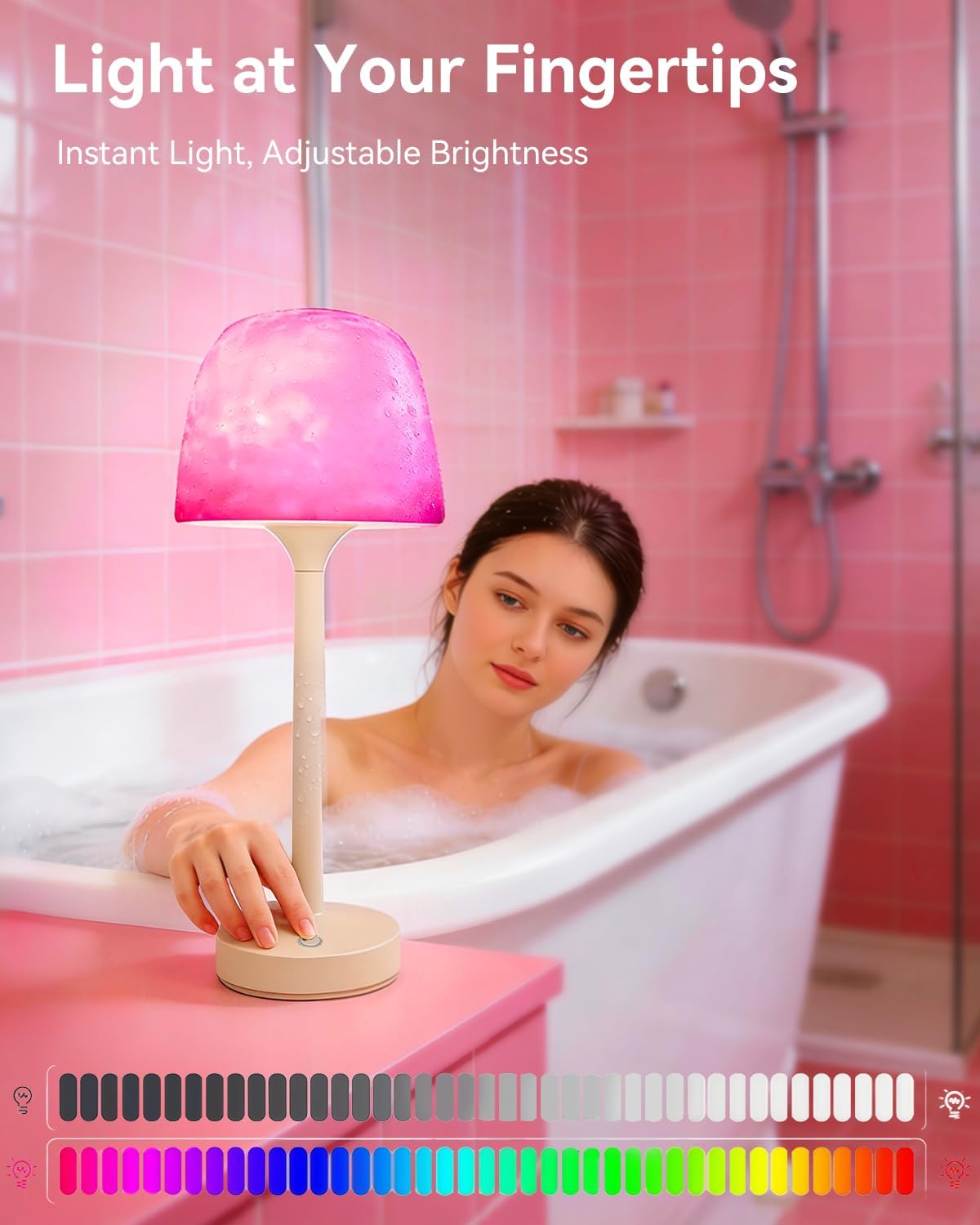 Thumbnail 4 de SAIWEYA Spa-Like Waterproof Bathroom Shower Lamp with 16-Colour Ocean Wave Projector (Rechargeable, Touch & Remote)
