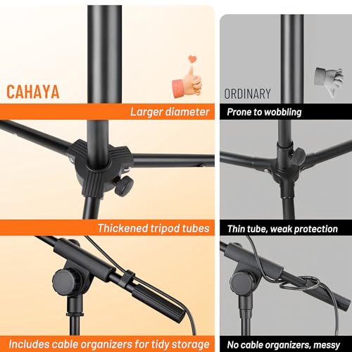 Detalle de CAHAYA Pied de Micro 2 en 1 – Réglable, Pliable et Stable