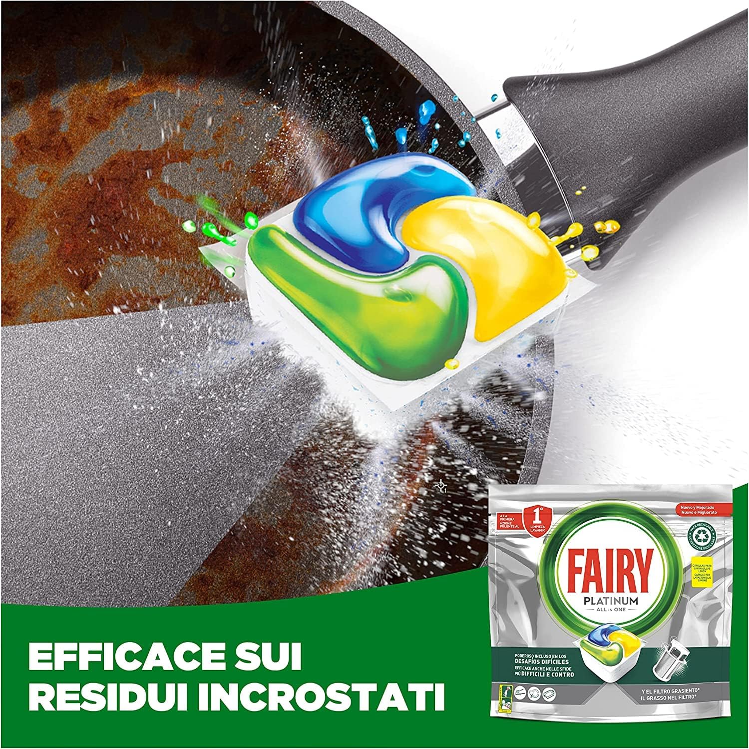 Thumbnail 2 de Fairy Platinum pastiglie lavastoviglie 180 capsule 🍽