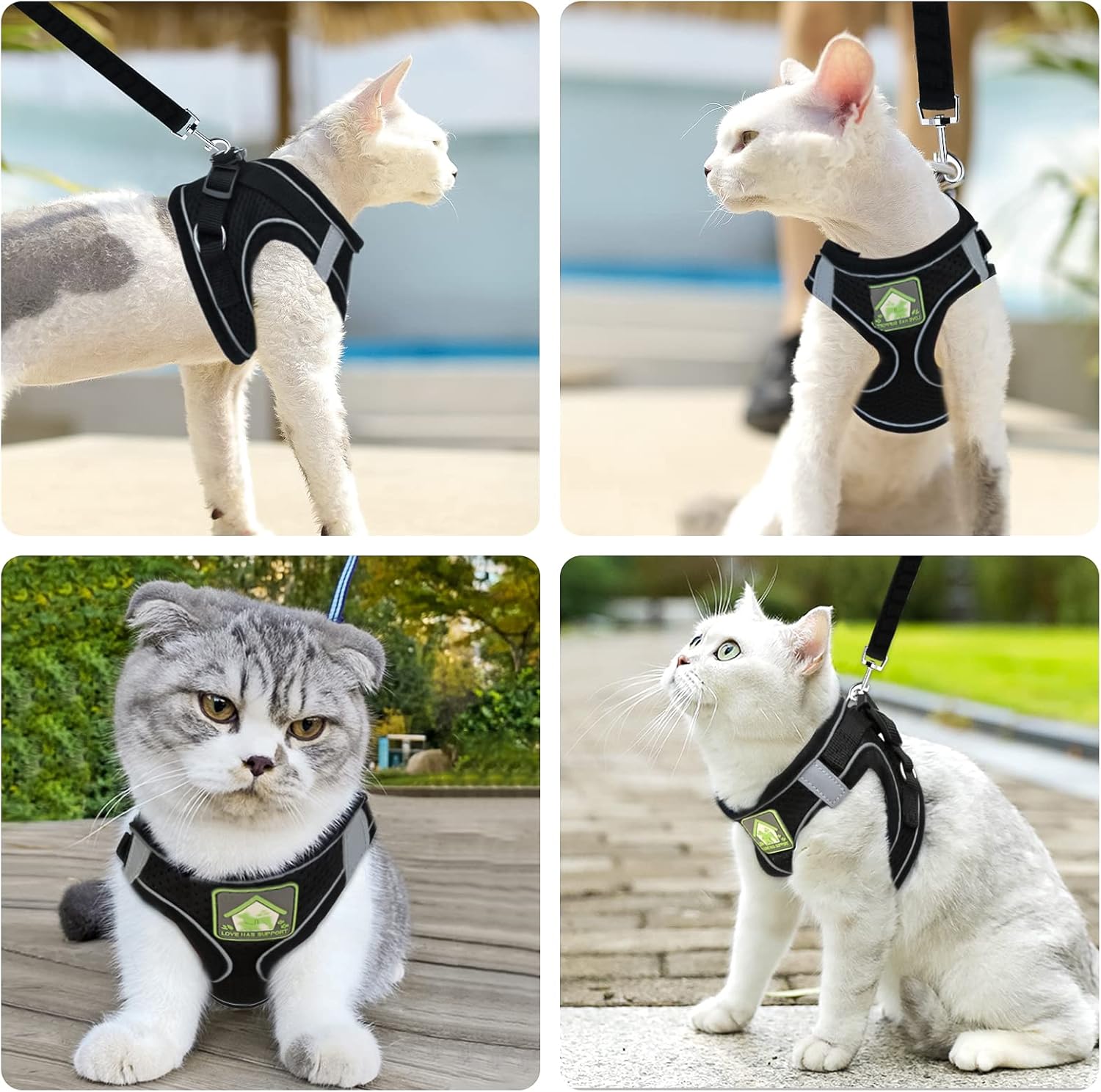 Thumbnail 6 de Cat Harness & Lead Set - Escape-Proof Adjustable Vest for Kitten, Ferret, Puppy, Rabbit with Reflective Strips - Breathable Soft Mesh Jacket