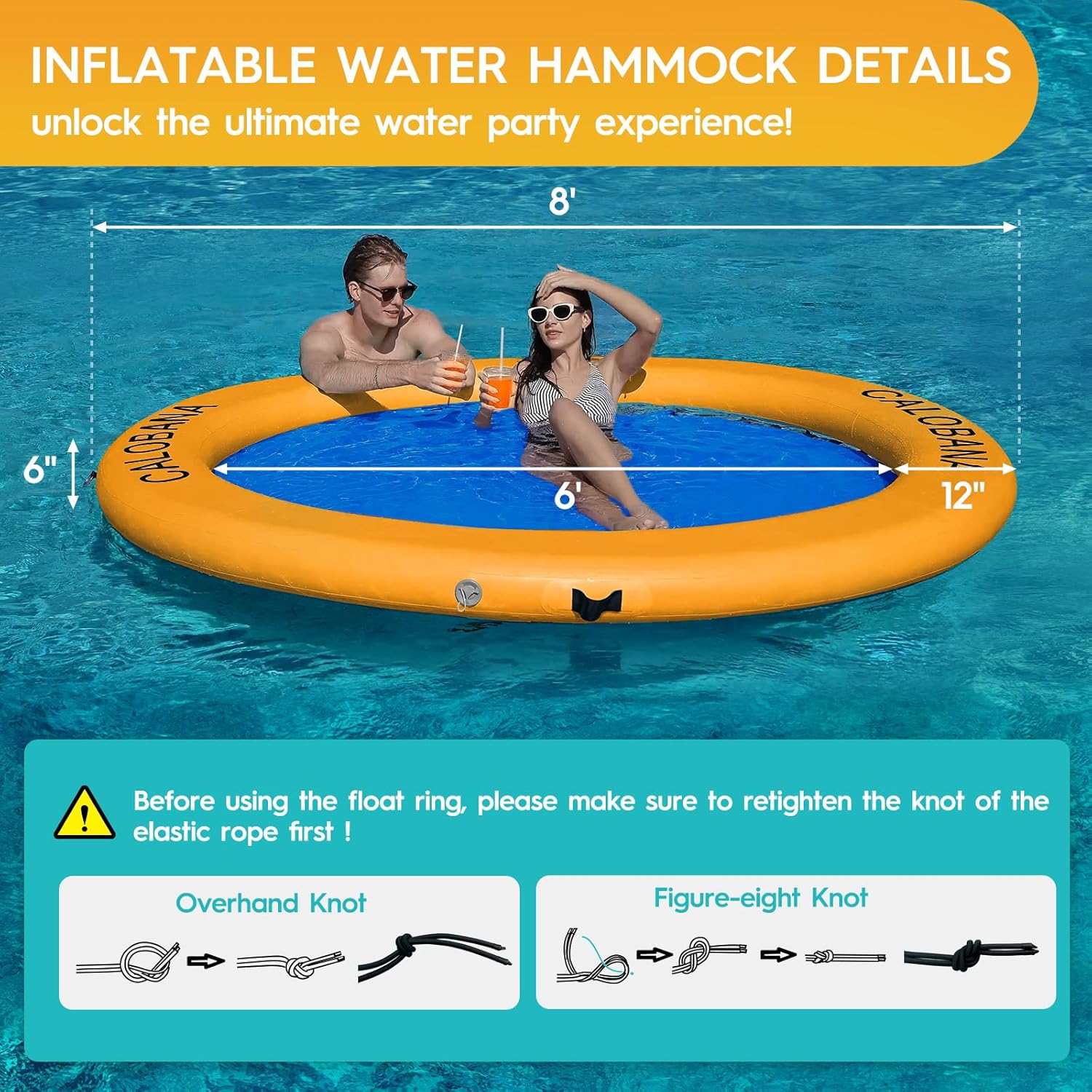 Thumbnail 1 de CALOBANA Round Floating Ring Inflatable Water Hammock