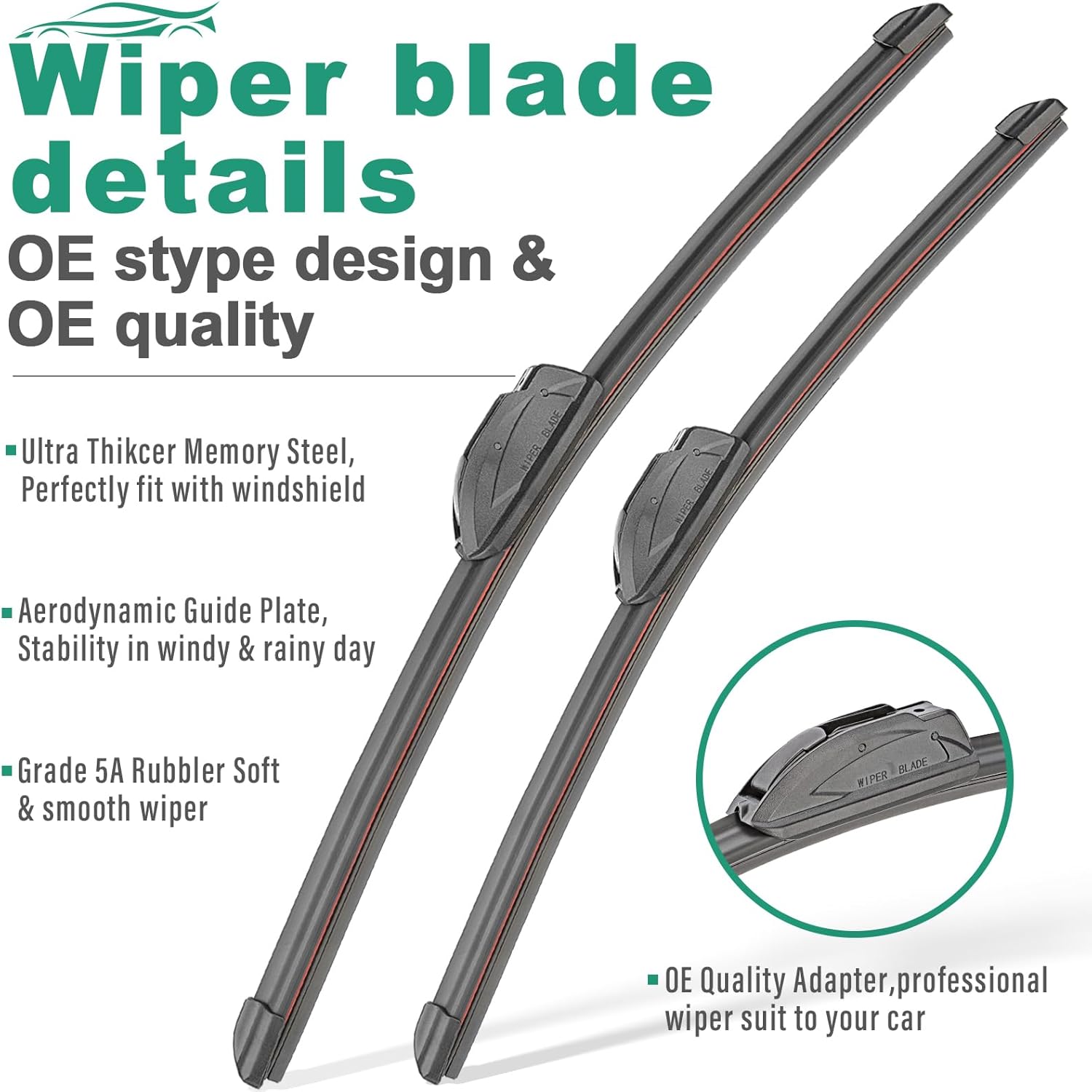 Detalle de OEM Wiper Blade Replacement Kit 26/17/12 in — Pack 3